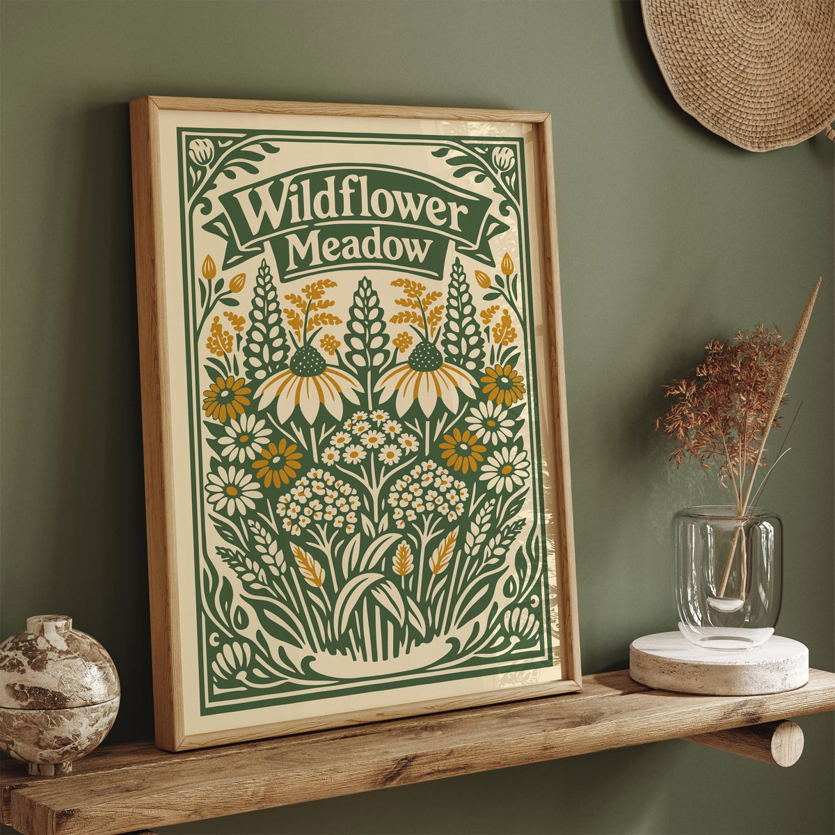 Wildflower Meadow Botanical Nature Art Poster
