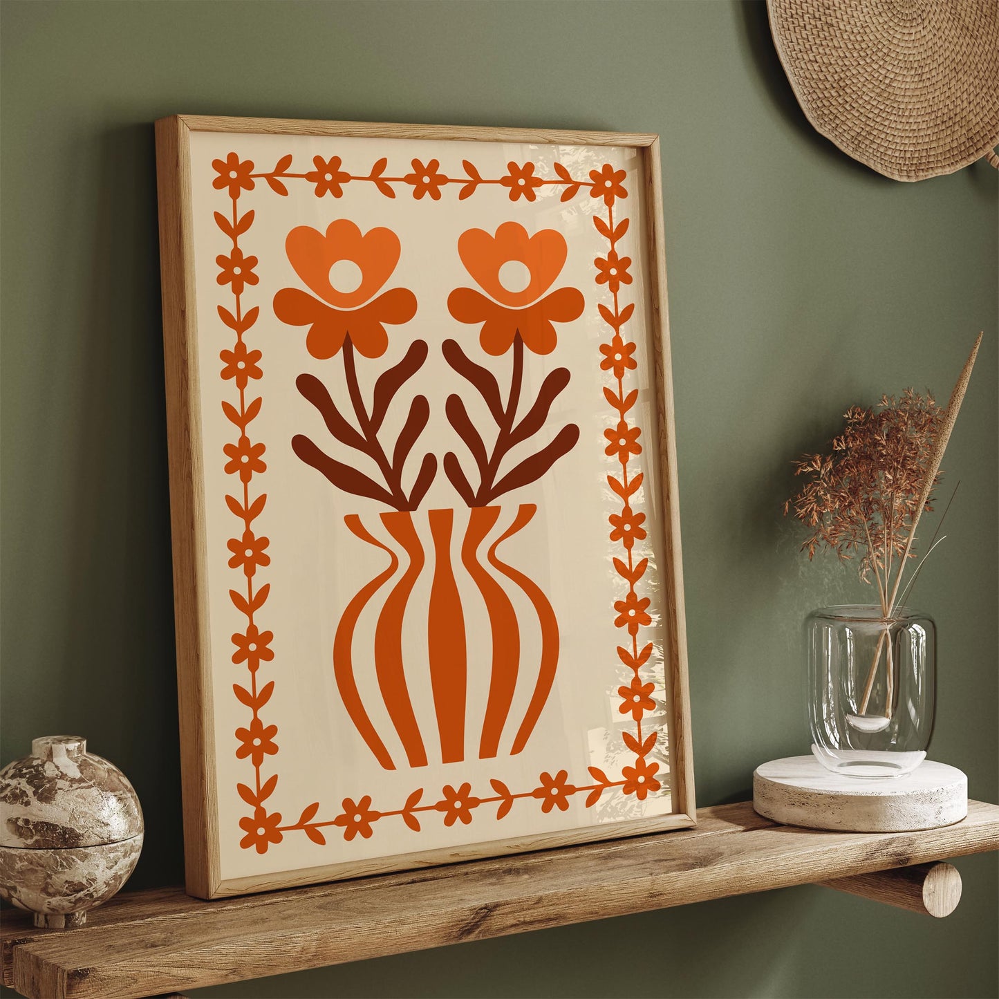 Retro Flowers Wall Art 2026
