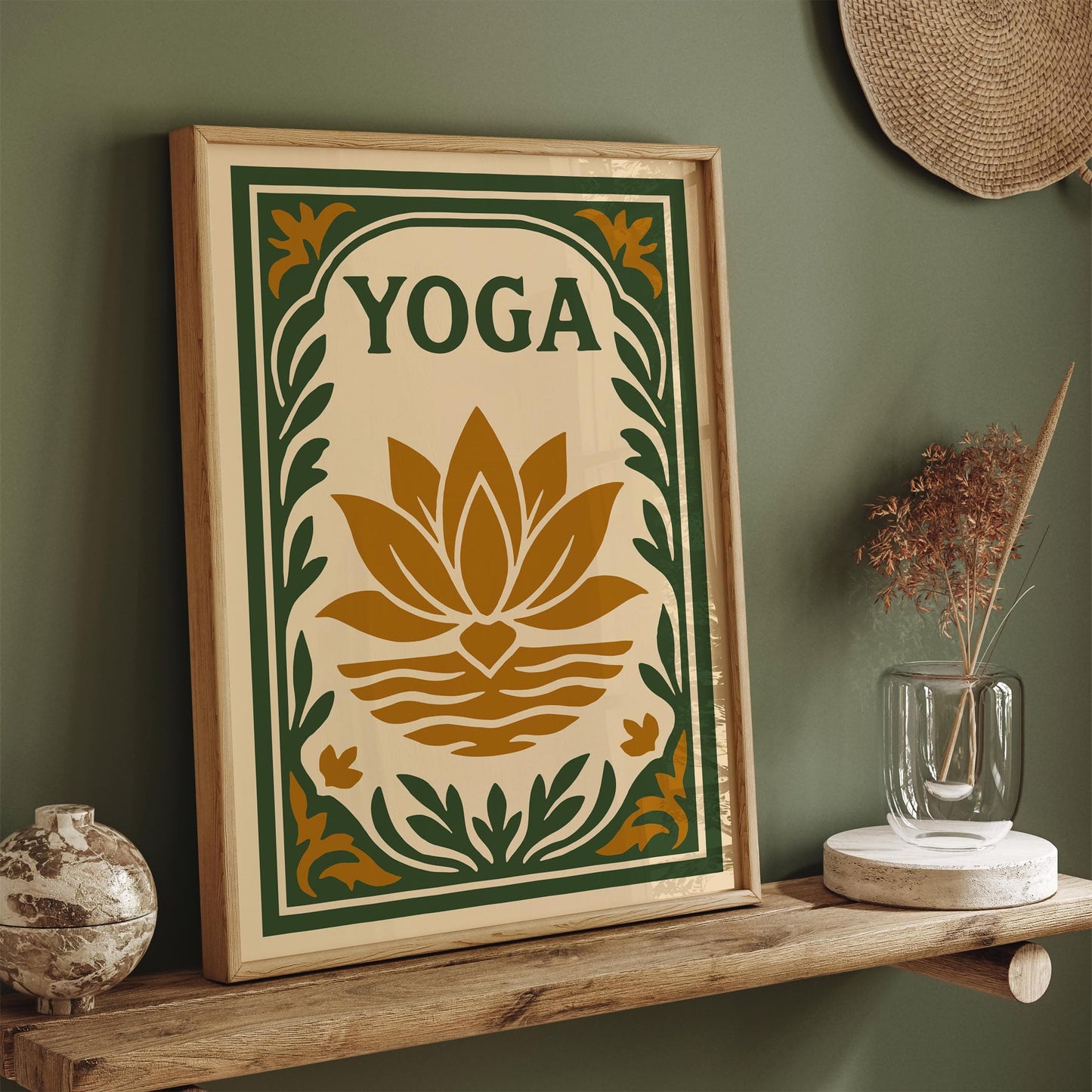 Yoga Poster, Lotus Flower Art Print