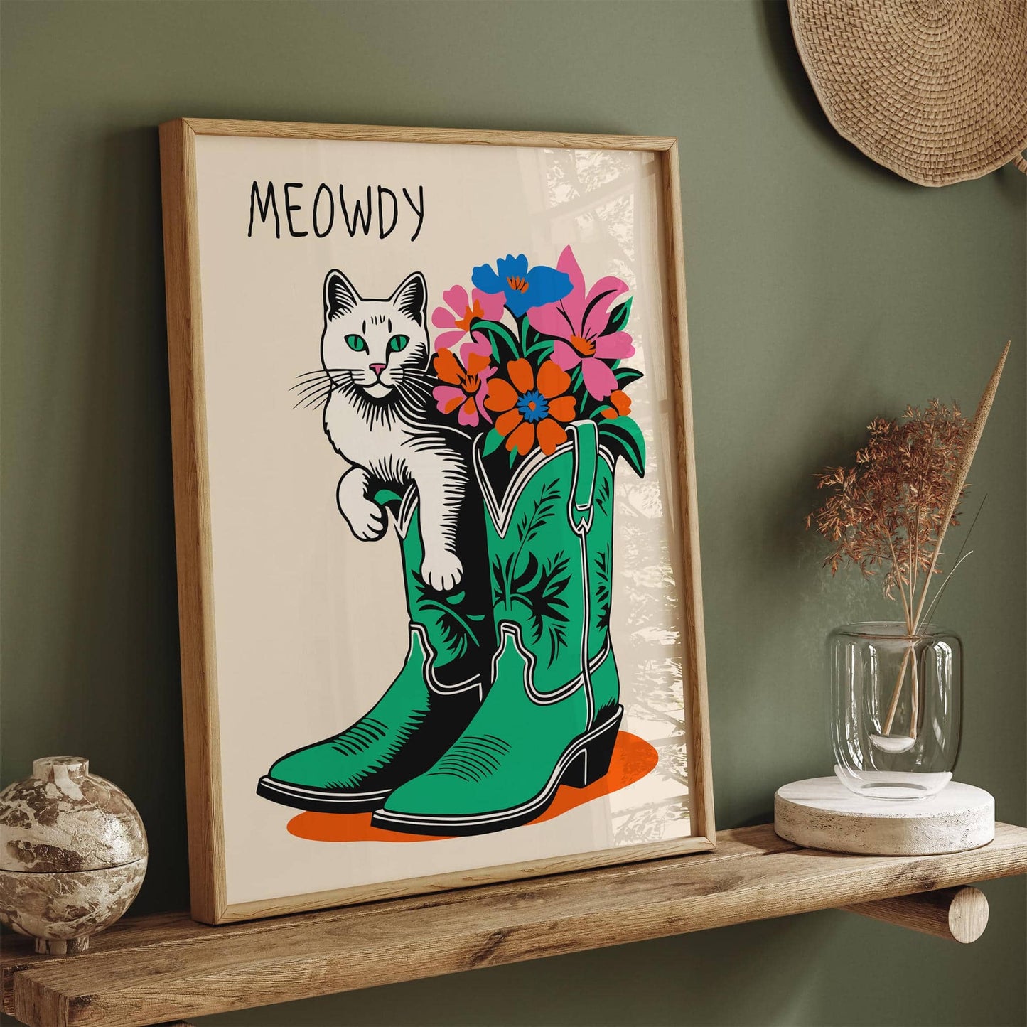 Meowdy Cat Cowboy Poster