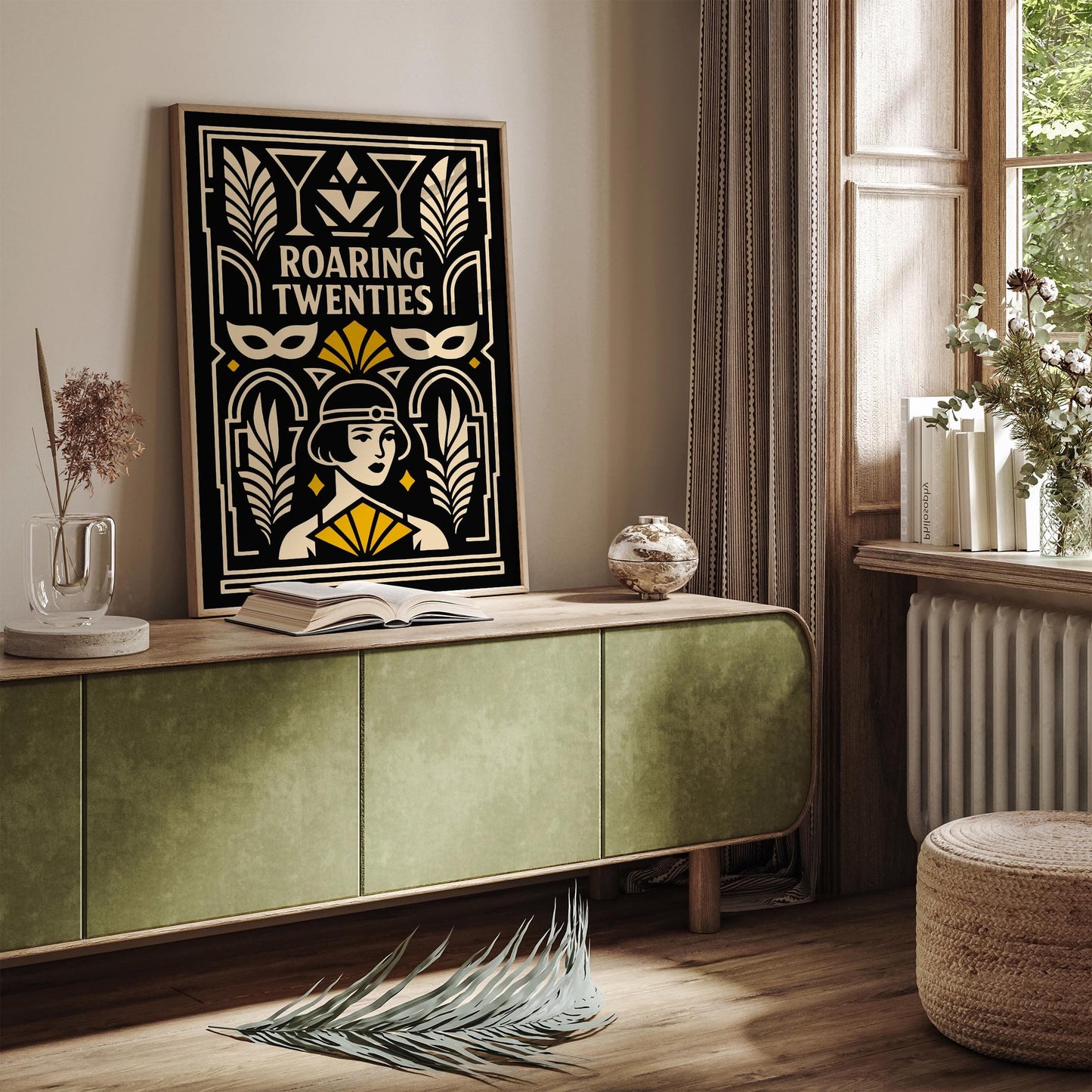 Roaring Twenties Poster, Flapper Girl Fashion Print