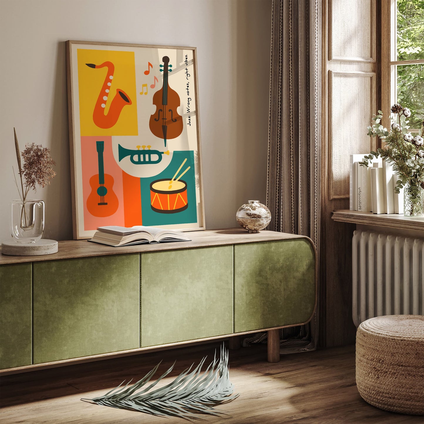 Wrong Notes Right Vibes Poster - Colorful Jazz Music Art