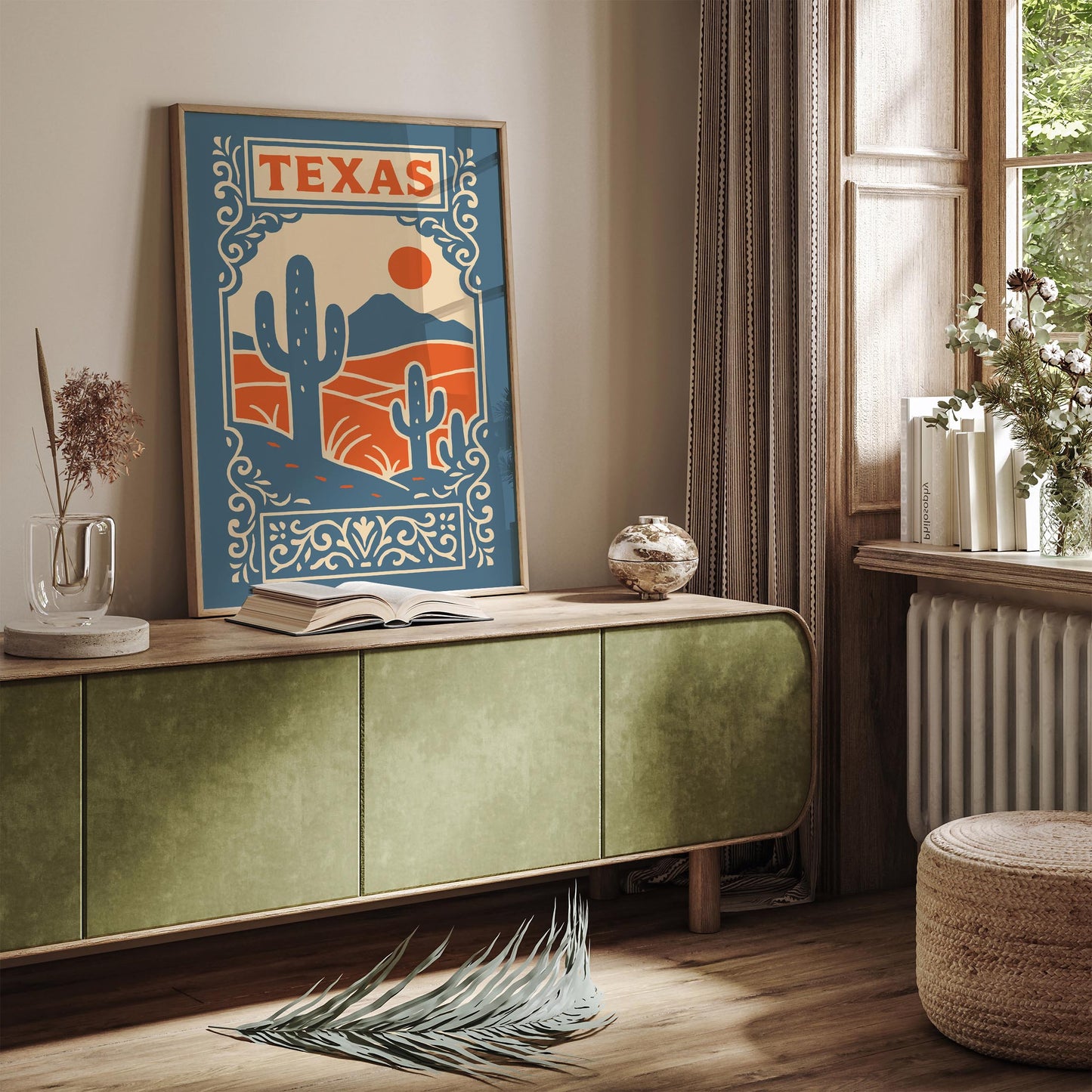 Texas Landscape Travel Poster - Country Style Home Decor