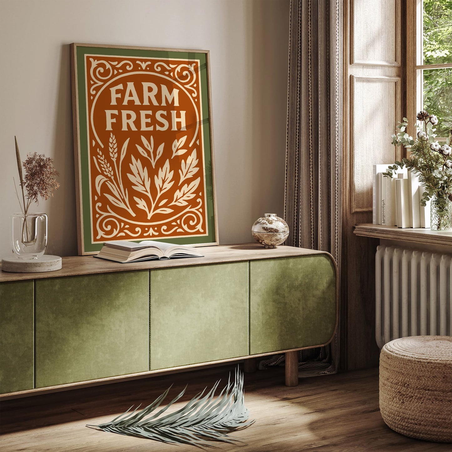 Farm Fresh Quote Poster - Farmhouse Wall Art Decor