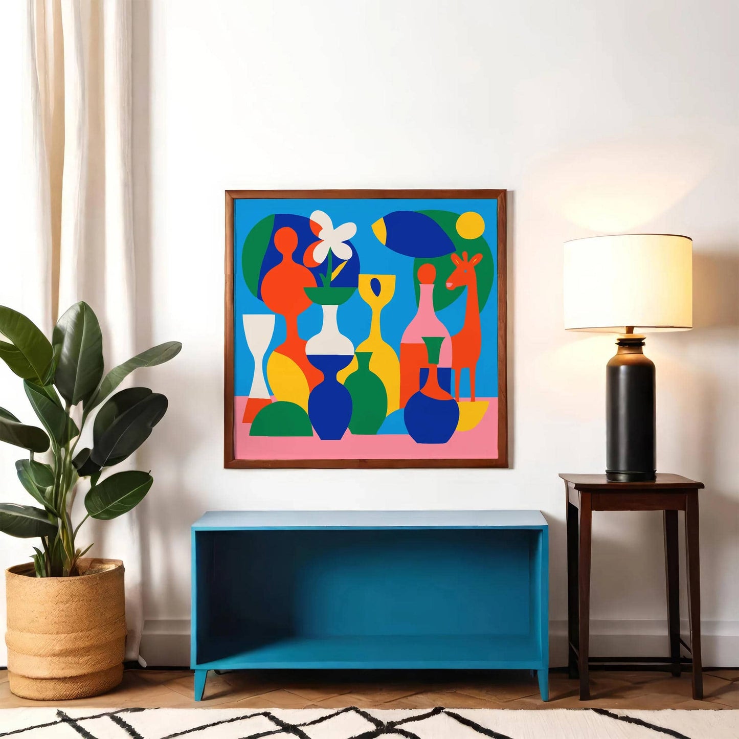 Colorful Cubism Animals Kids Art Print - HypeSheriff