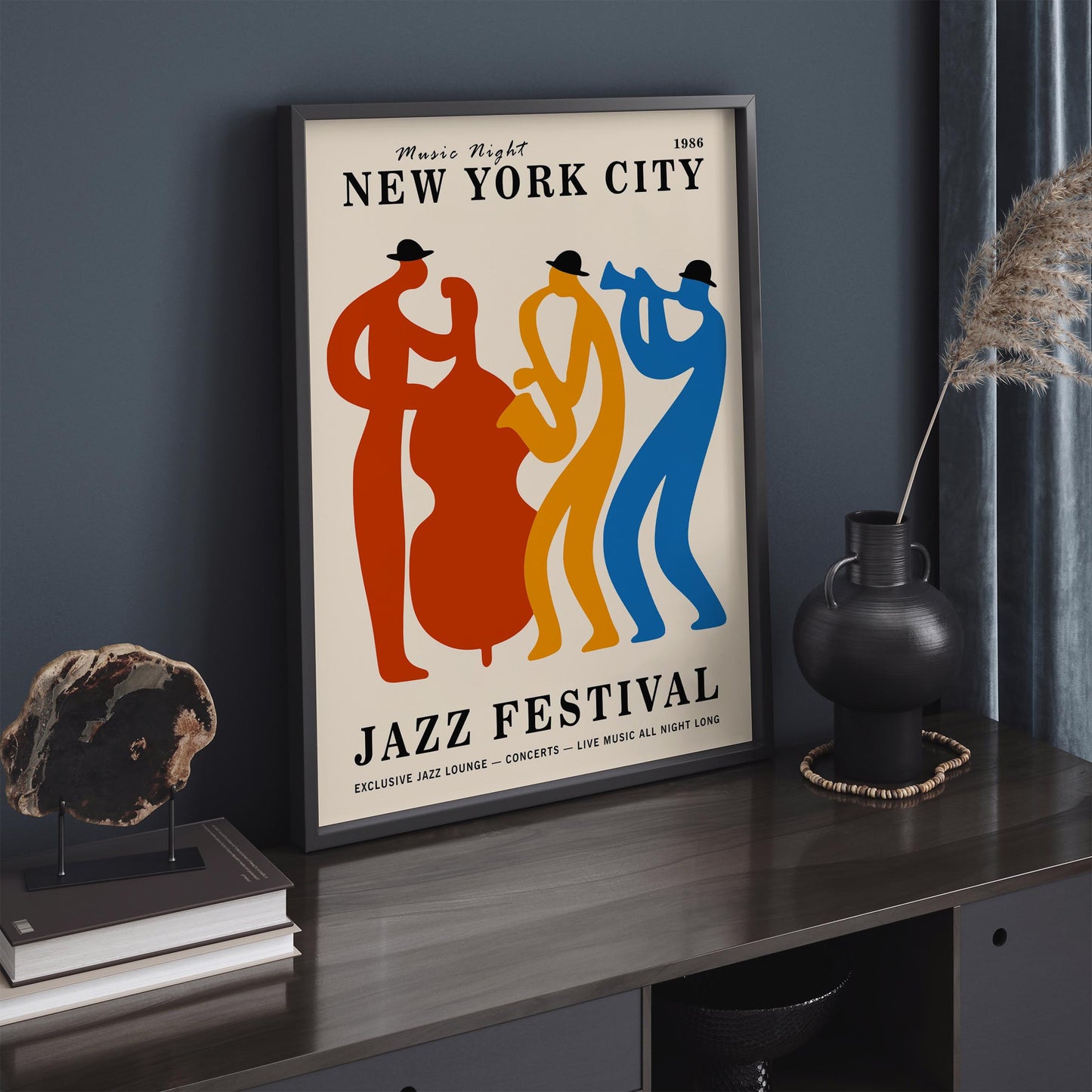 New York City Jazz Festival Poster - Retro Music Wall Art Print