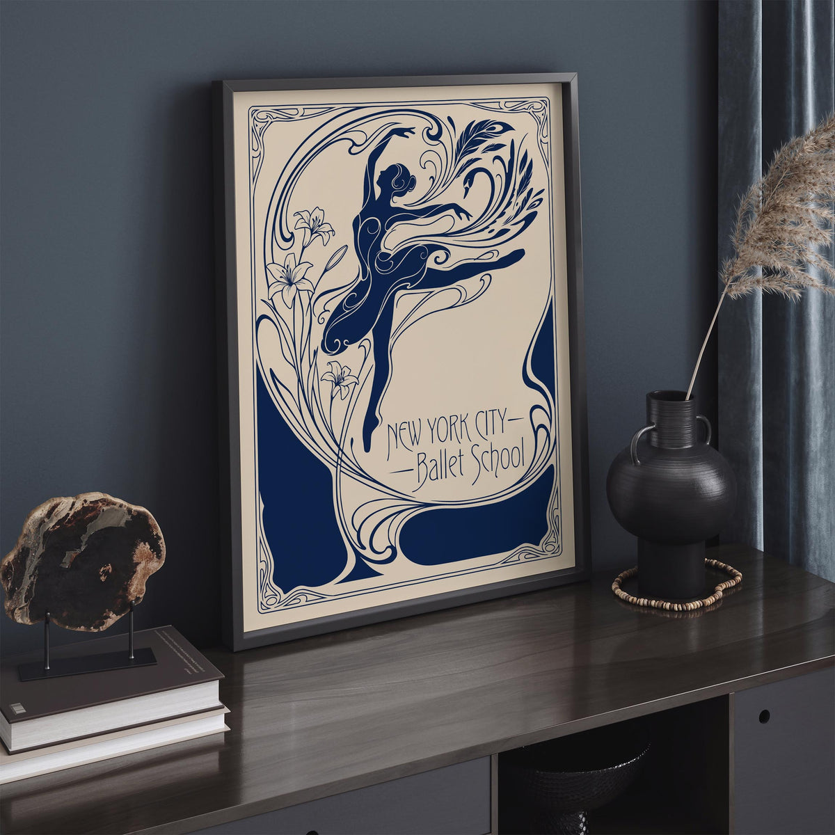 New York City Ballet School Art Nouveau Poster