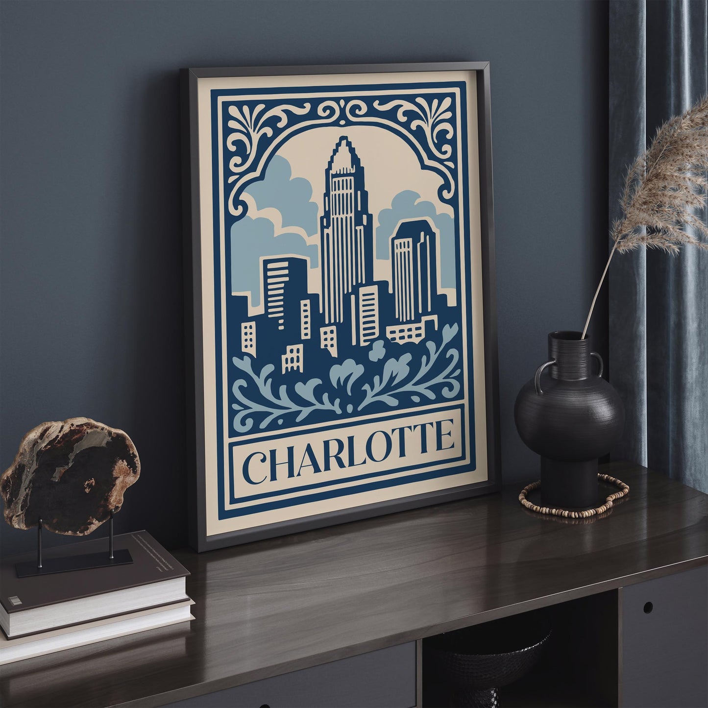 Charlotte, USA Travel Poster – Charlotte Wall Art Print