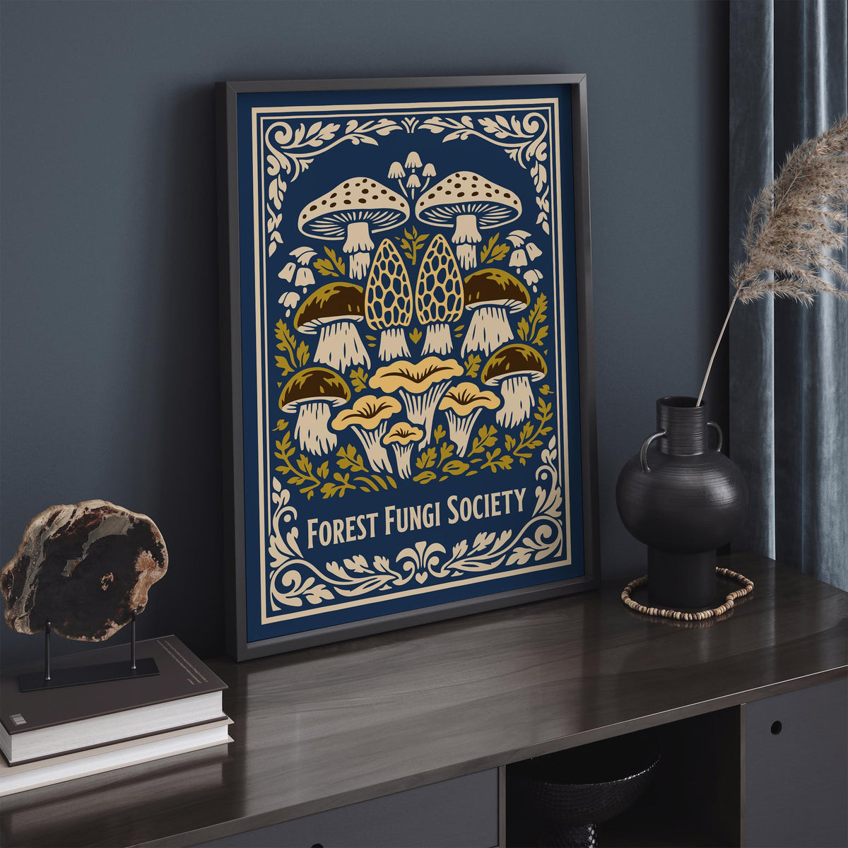 Forest Fungi Vintage Nature Art Poster