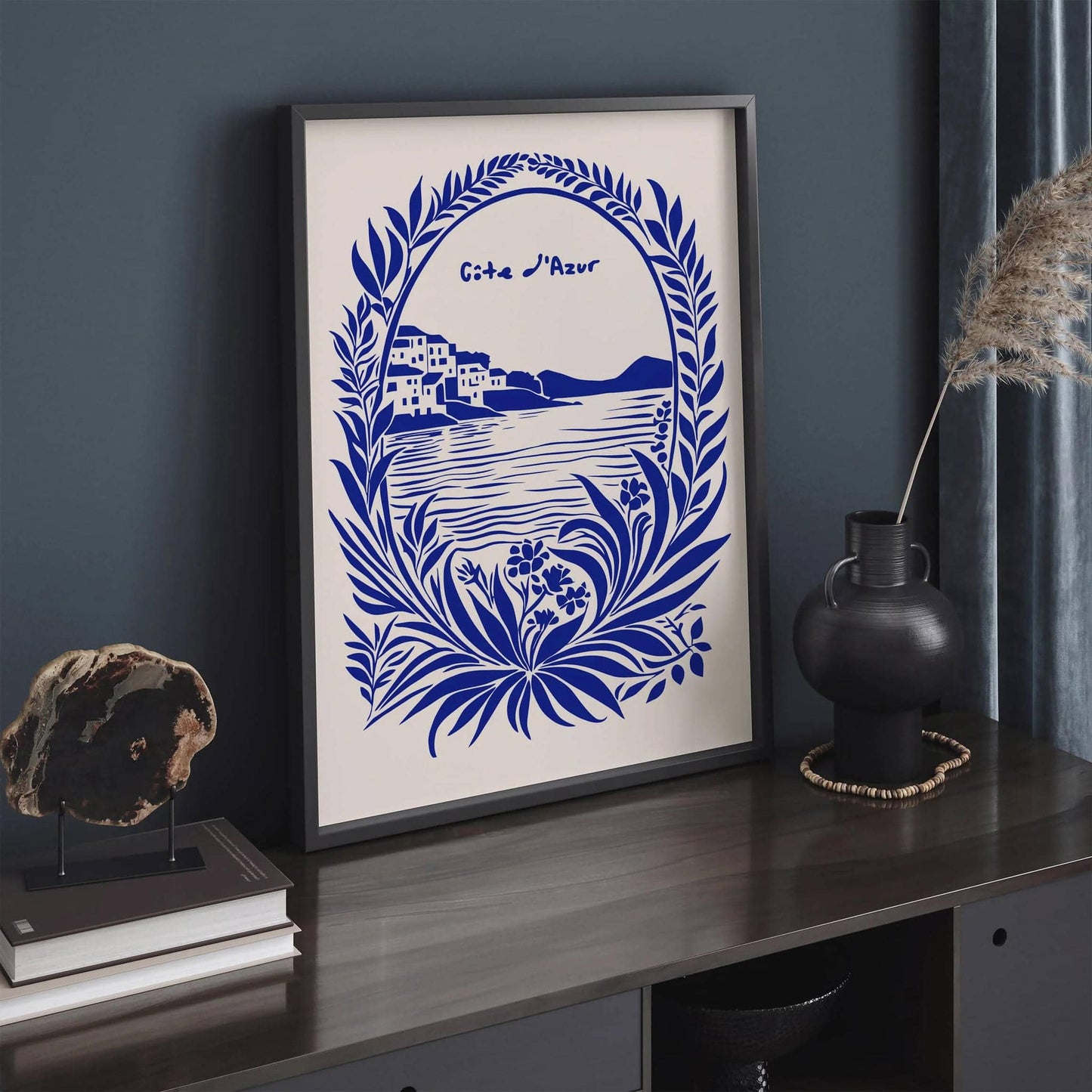 Cote d Azur French Blue Travel Art Print
