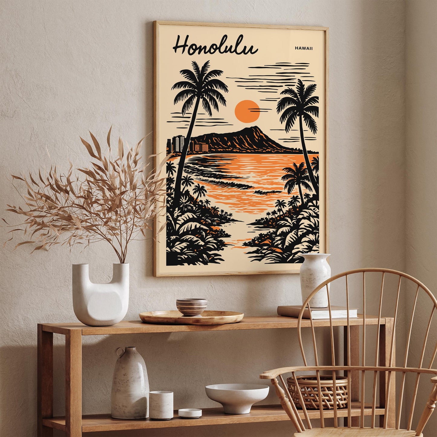 Honolulu Hawaii Tropical Poster