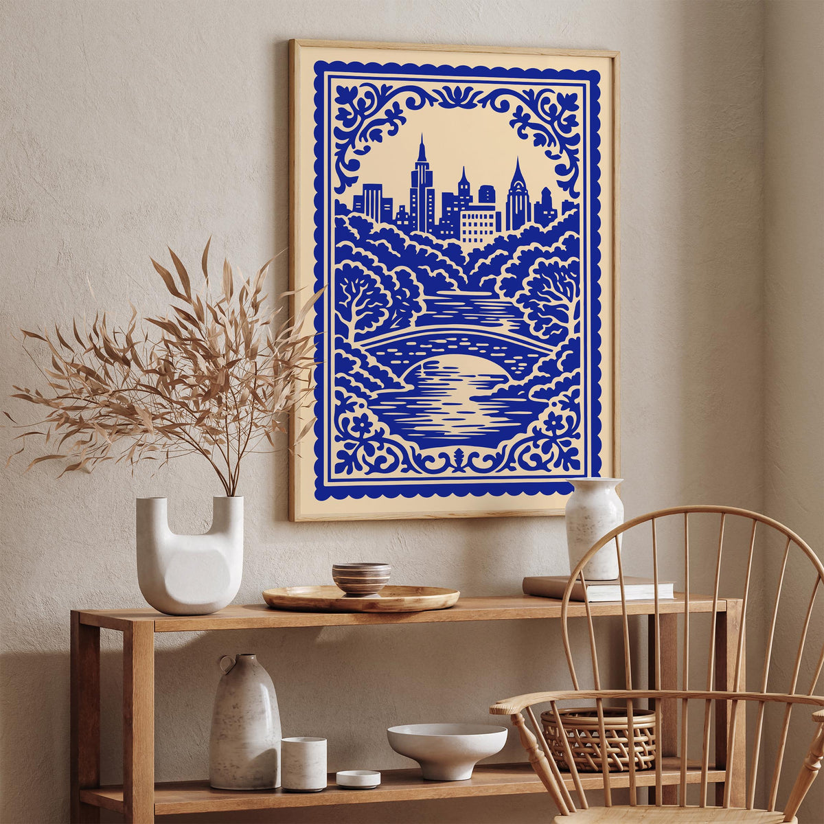 Central Park New York City Blue Cityscape Poster