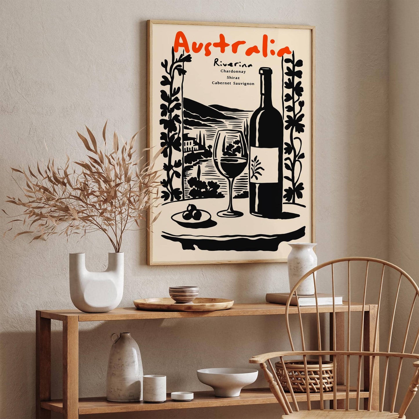 Australia Wine Collection Travel Poster