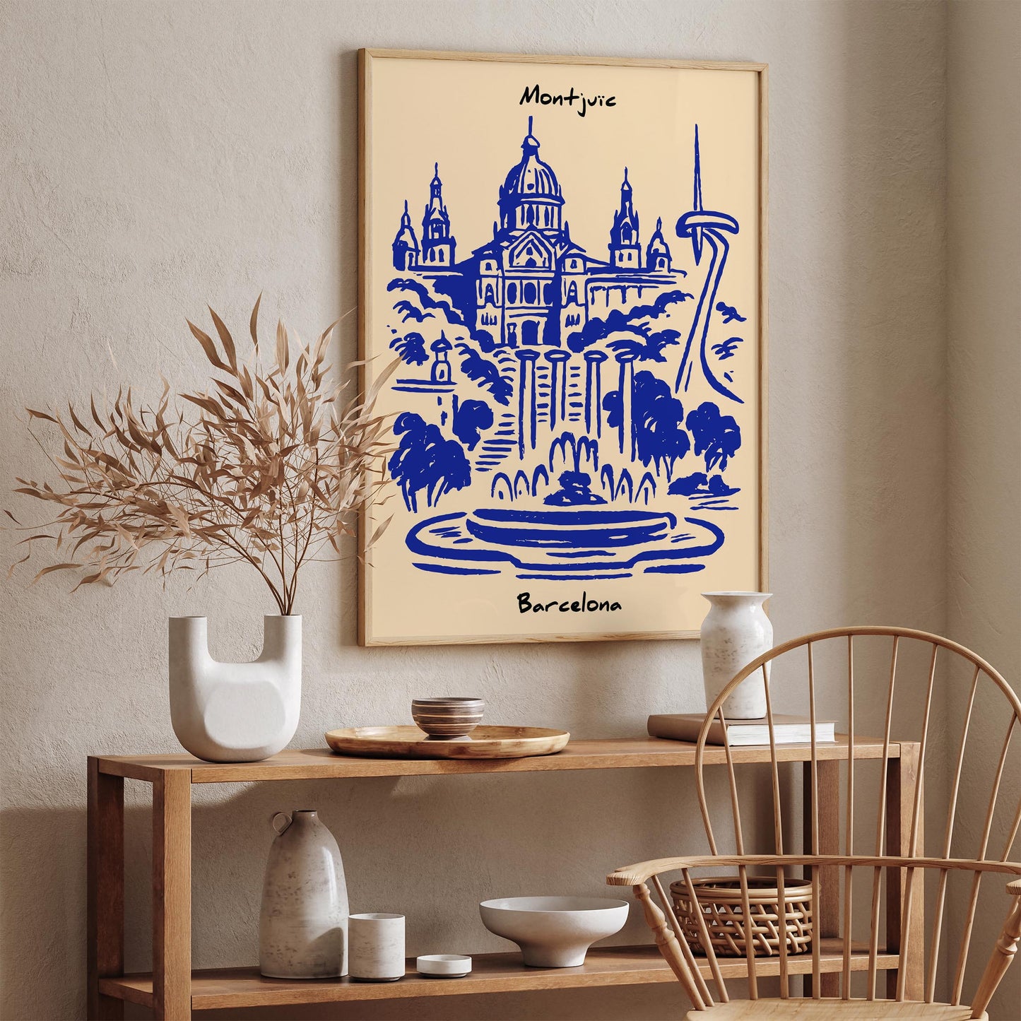 Montjuïc Barcelona Cityscape Poster