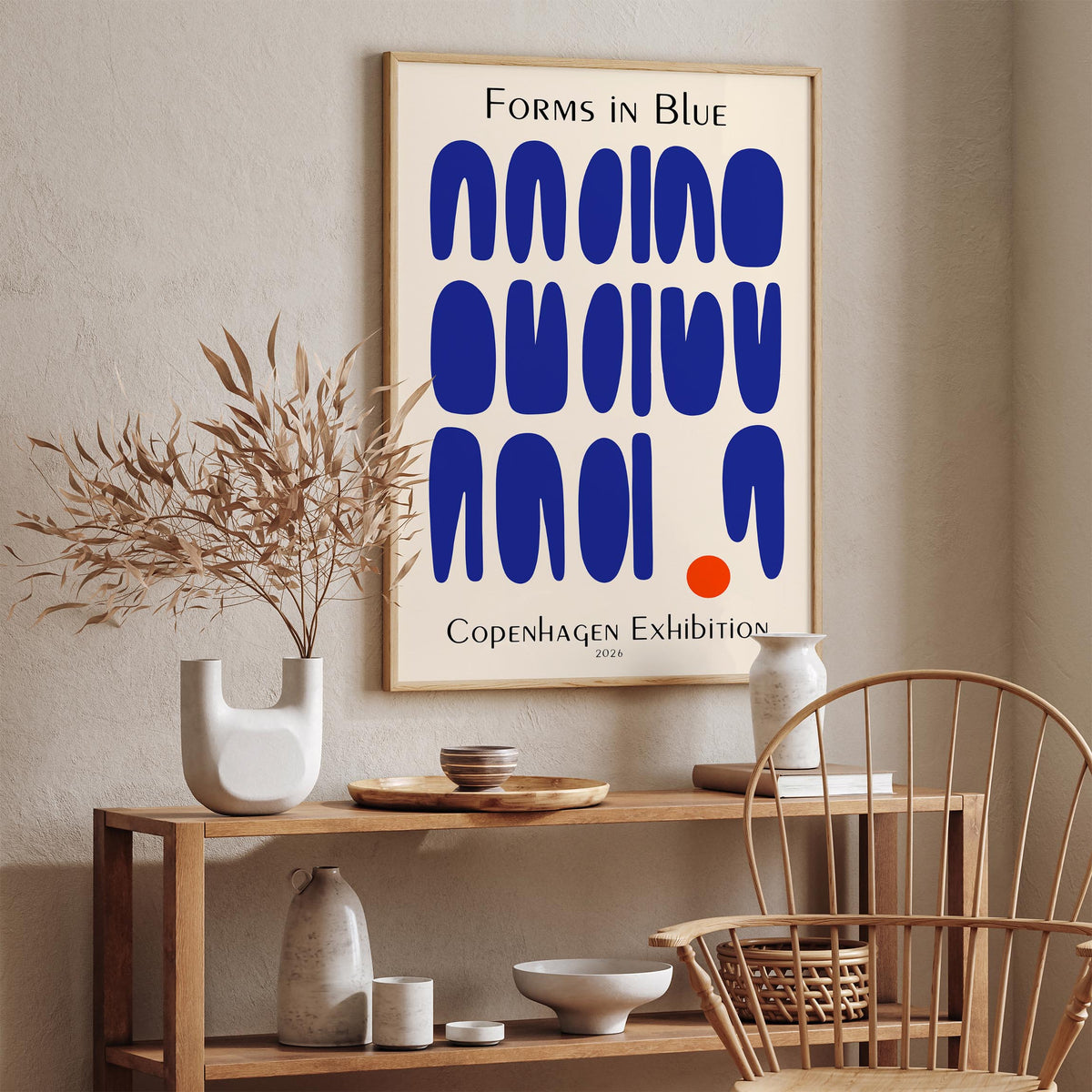 Forms in Blue – Copenhagen Exhibition Poster