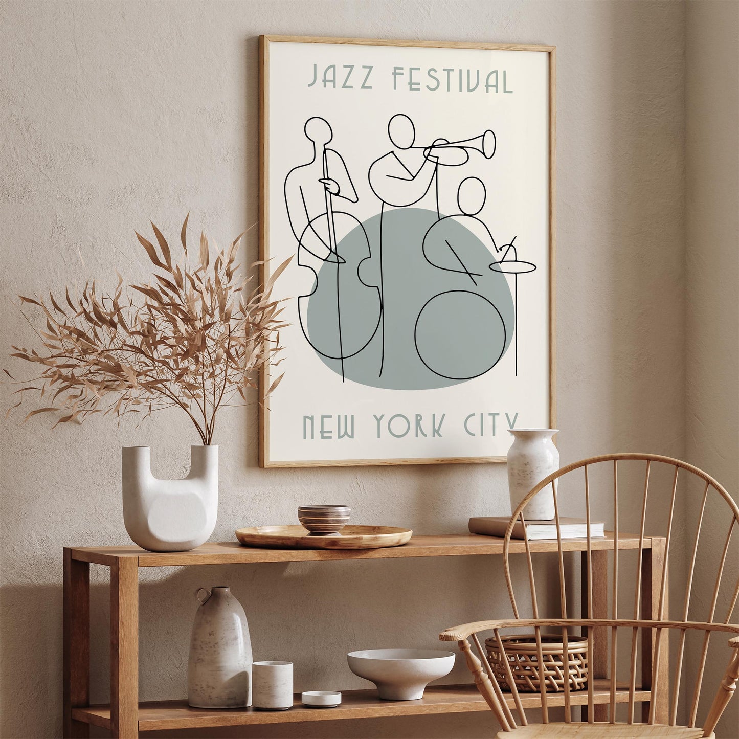 Jazz Festival NYC Poster - Modern Minimalist Music Art Print 2026
