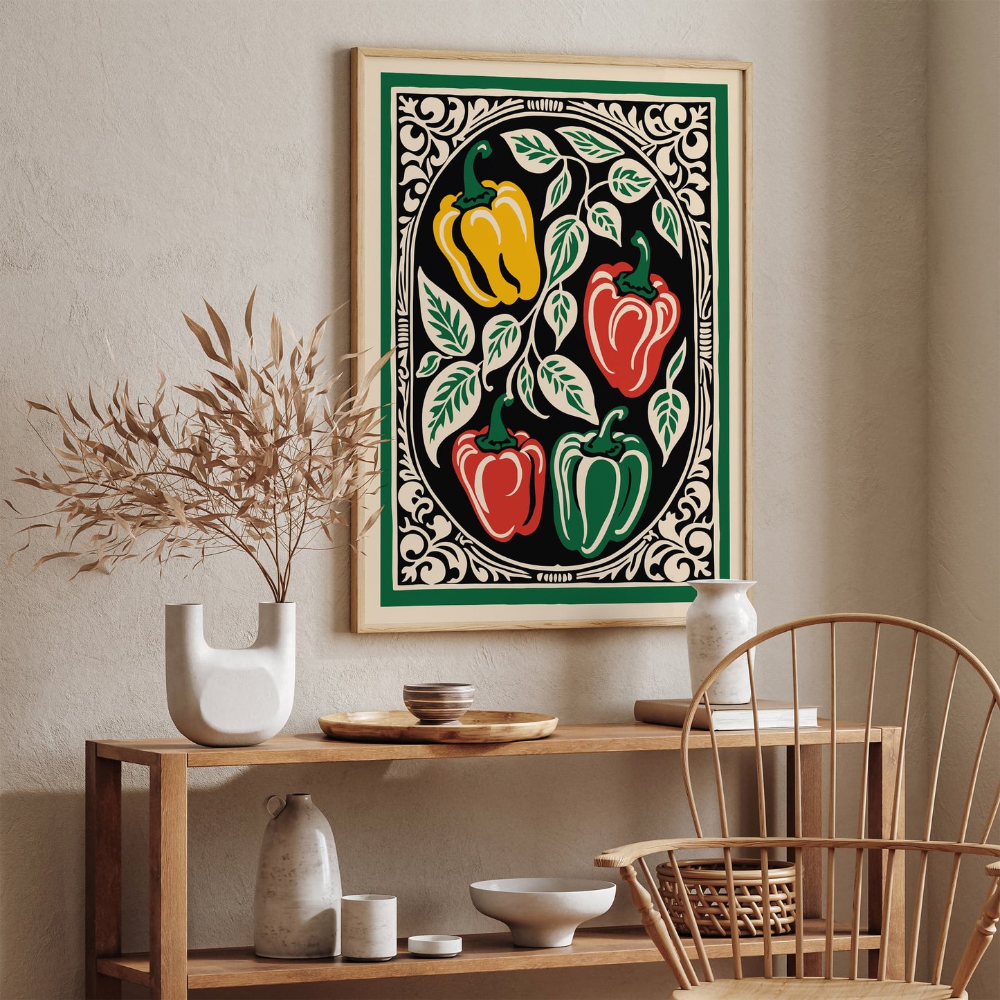 Paprika Kitchen Print - Colorful Vegetable Art