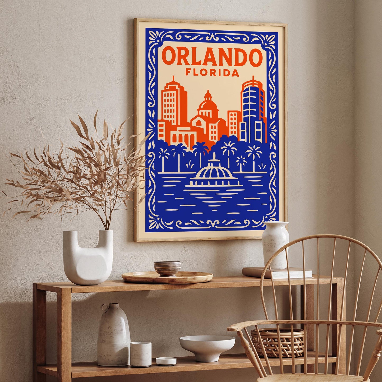Orlando Florida Eclectic Cityscape Poster