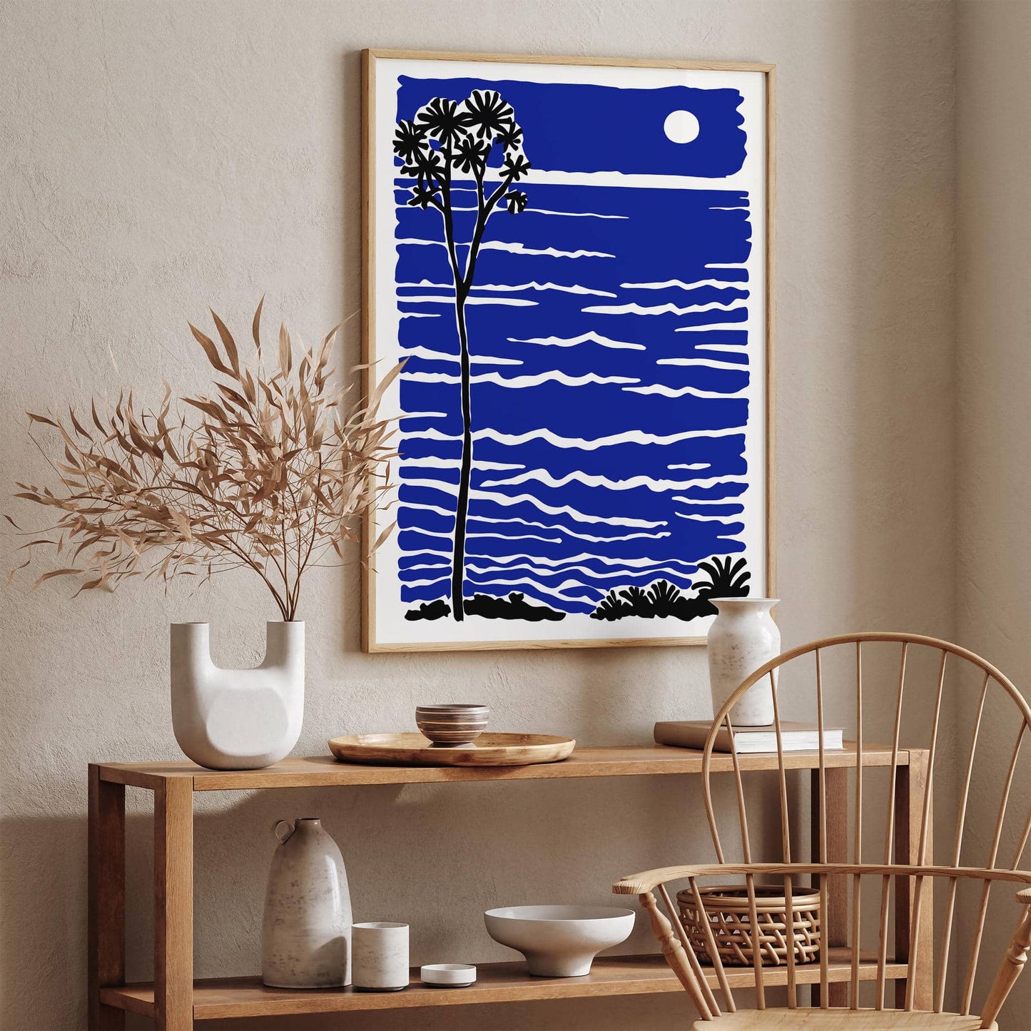 Abstract Blue Ocean and Sky Poster