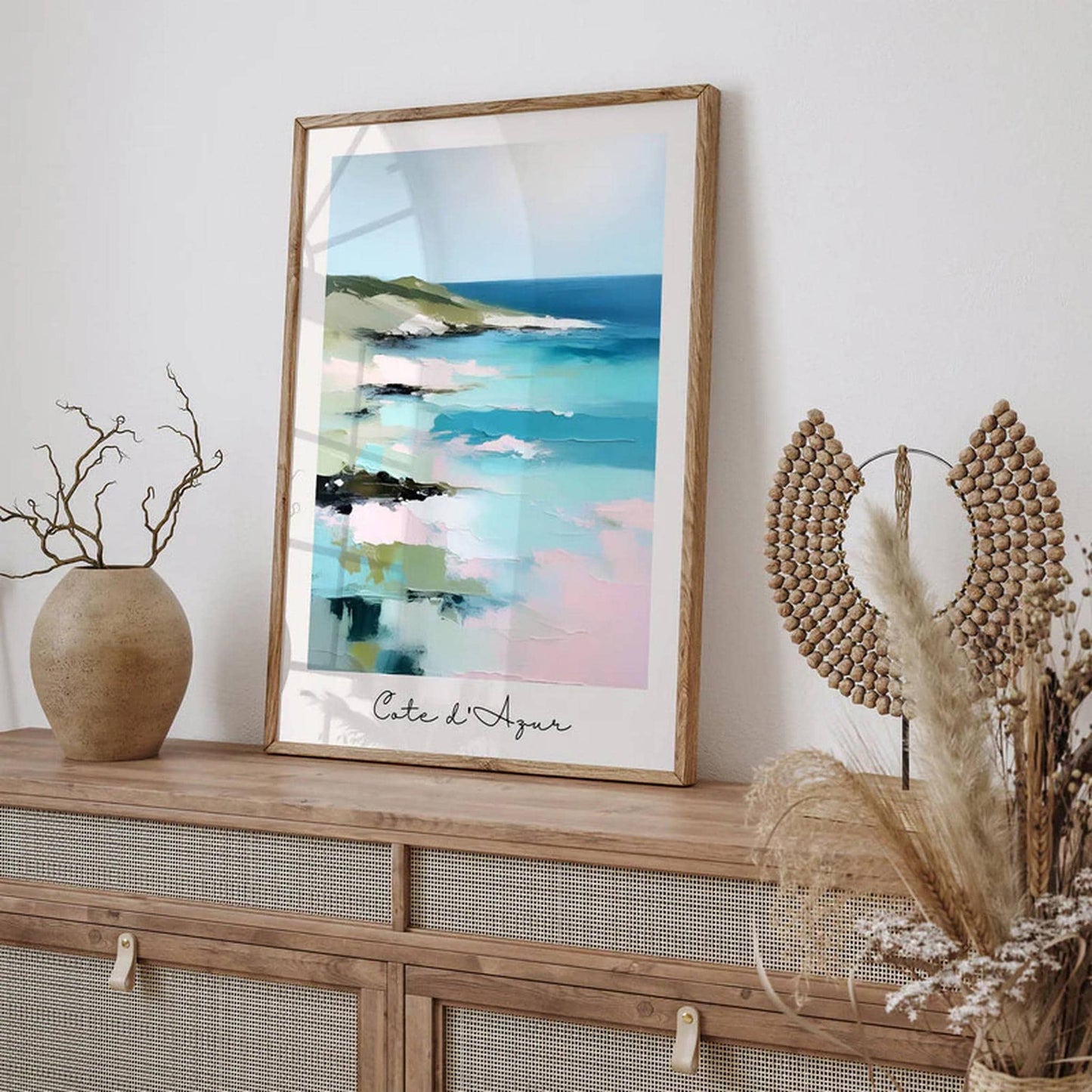 Cote d Azur Pastel Colors Painting Print - HypeSheriff