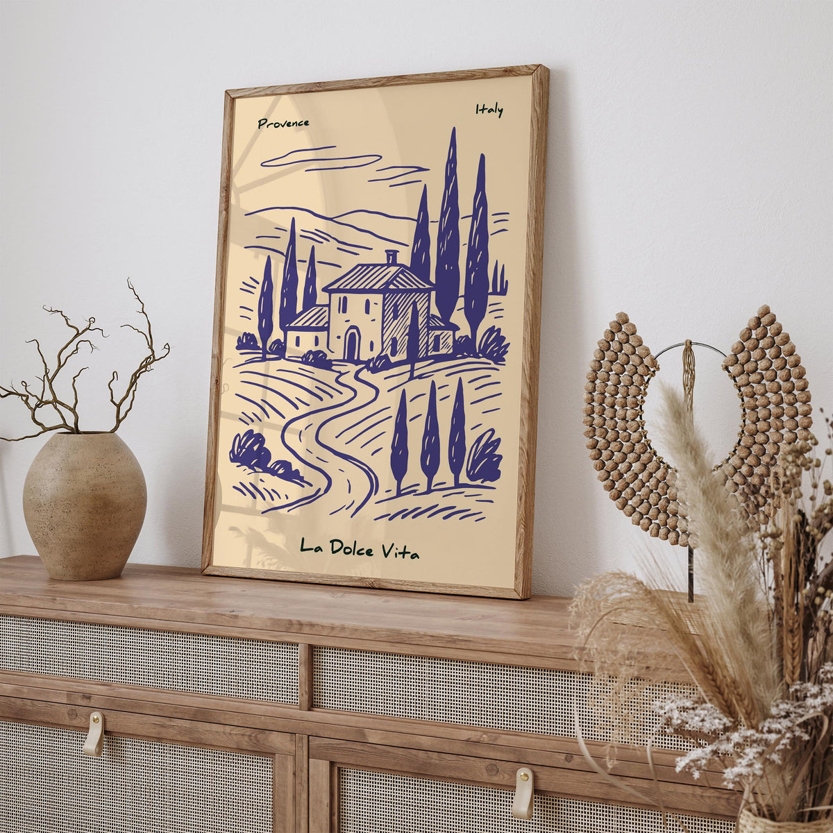 Vintage Italy Provence Purple Travel Poster