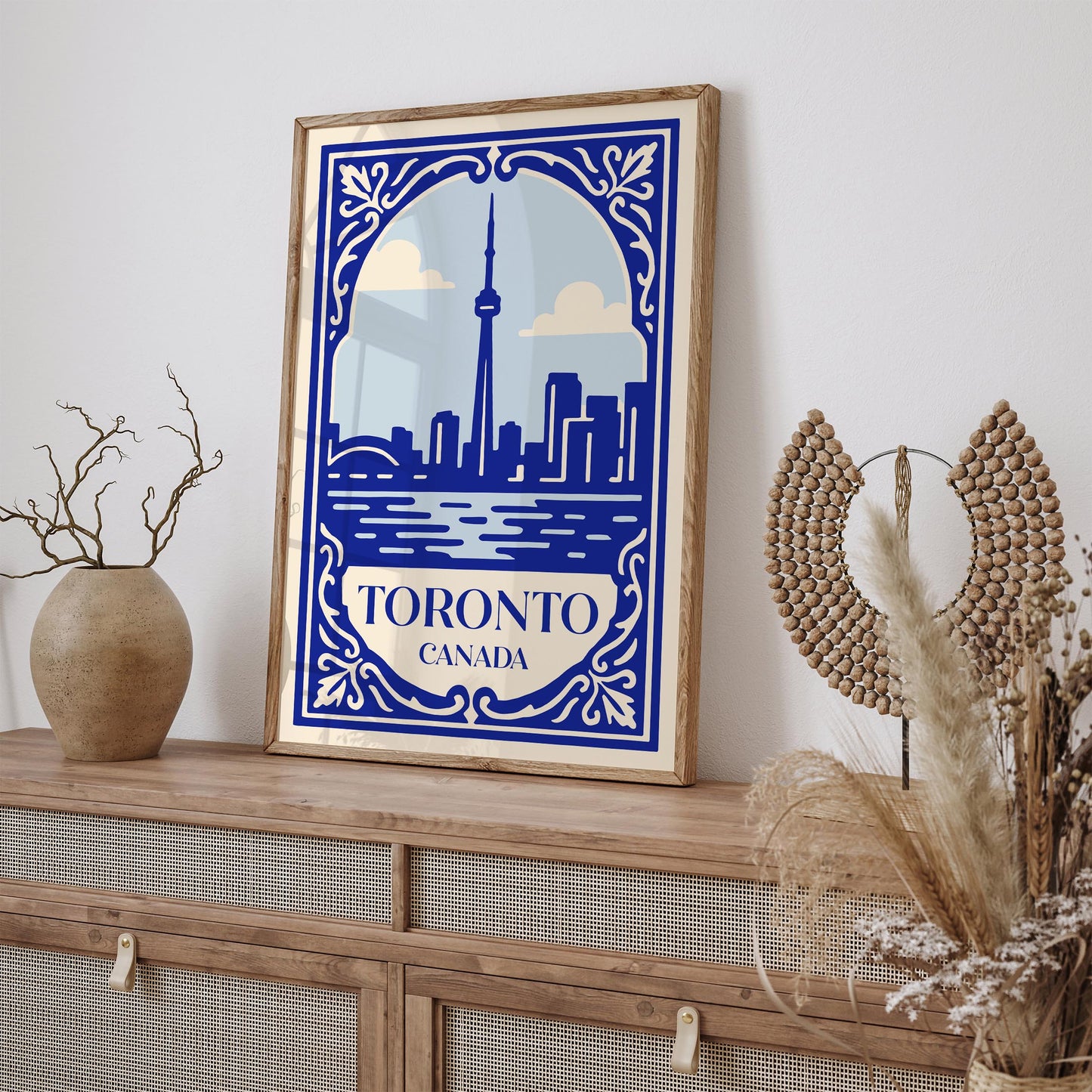 Toronto Canada Poster - Blue Canadian Cityscape Print