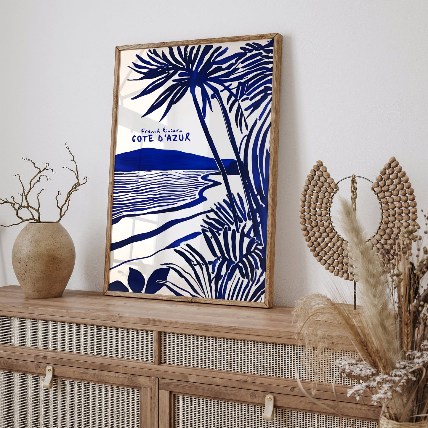 French Riviera Indigo Blue Poster