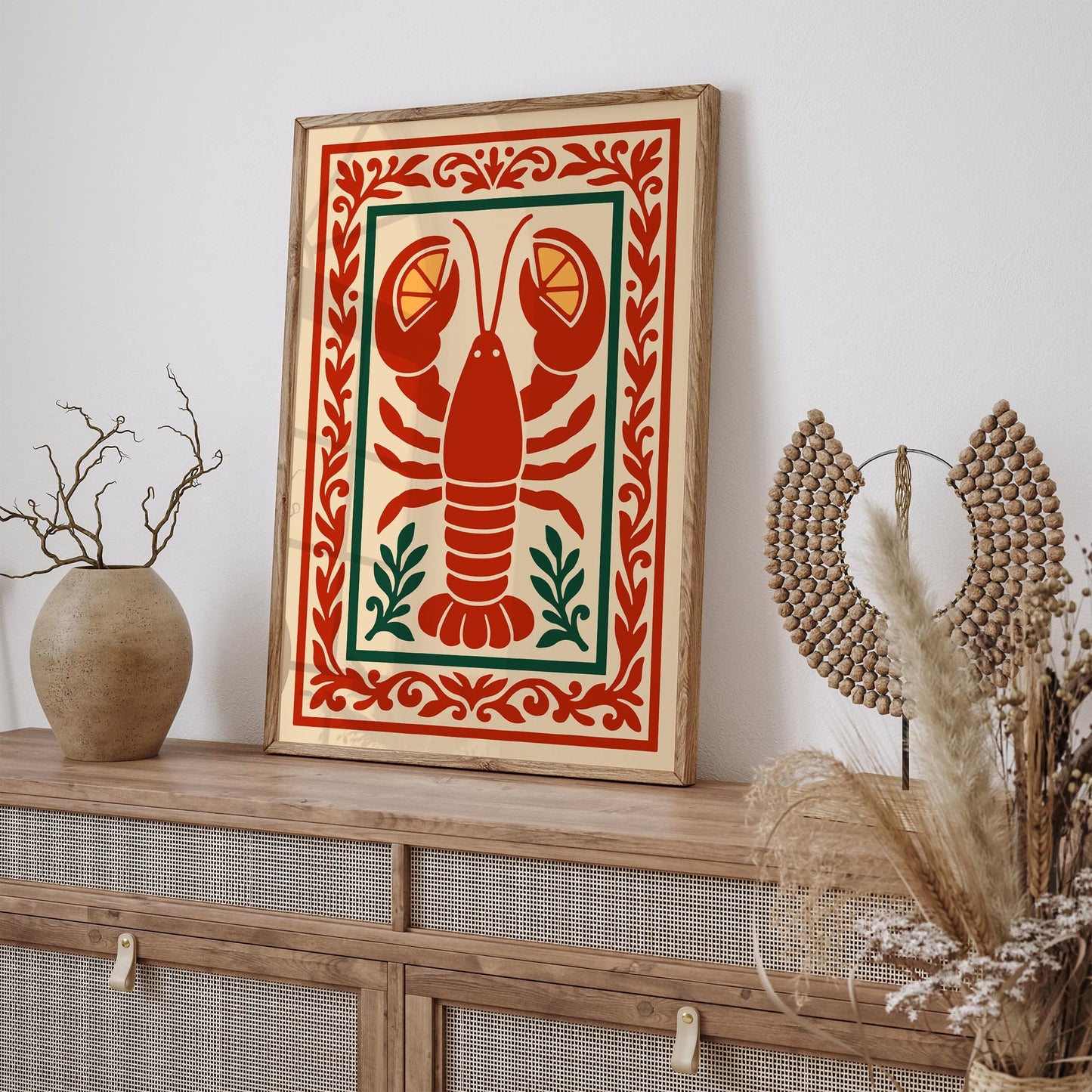 Lobster Rococo Poster - Red Kitchen Decor