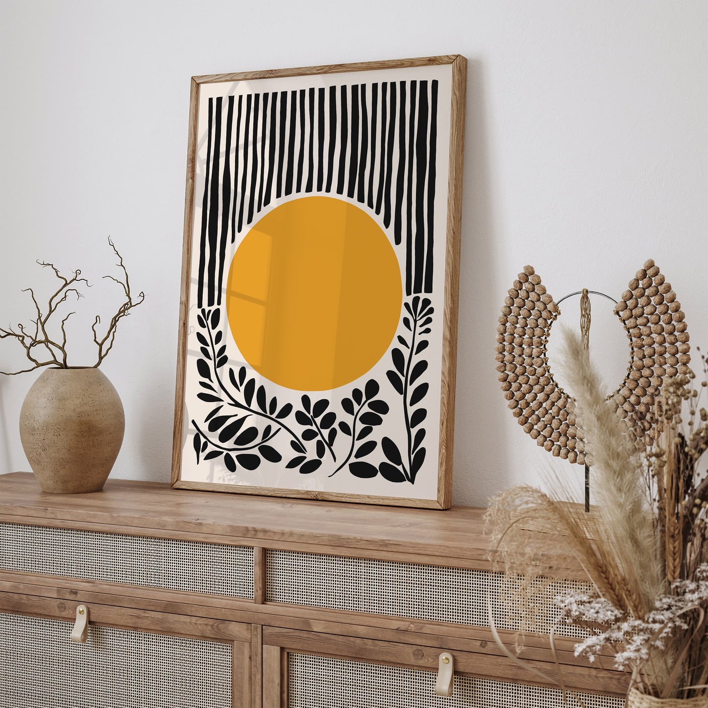 Mid Century Yellow Sun Art Print 2026