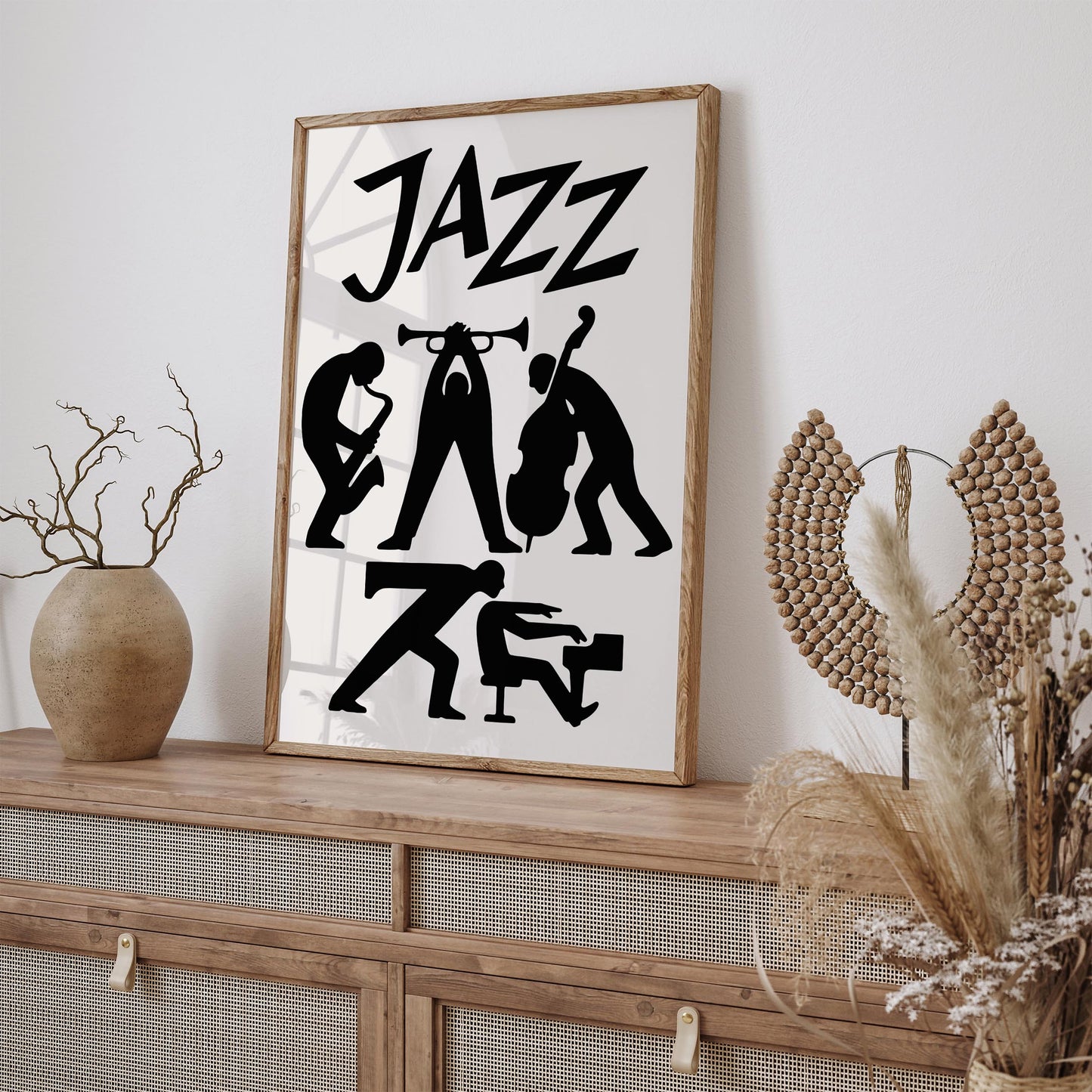 Jazz Music Poster -Modern Black & White Art Print
