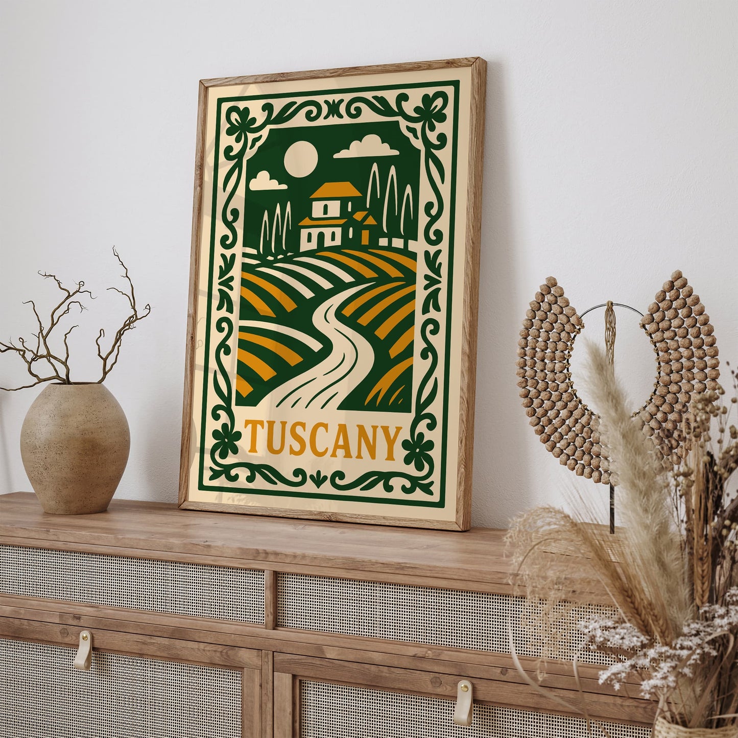 Tuscany Rococo Style Landscape Travel Poster