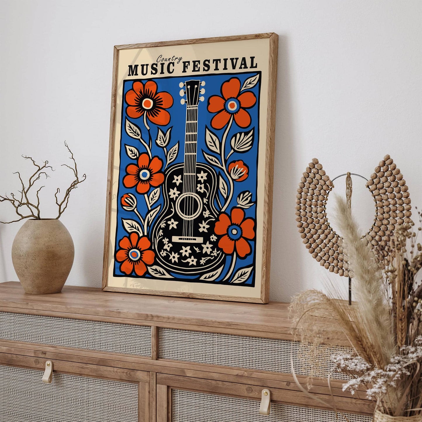 Blue Country Music Art Print