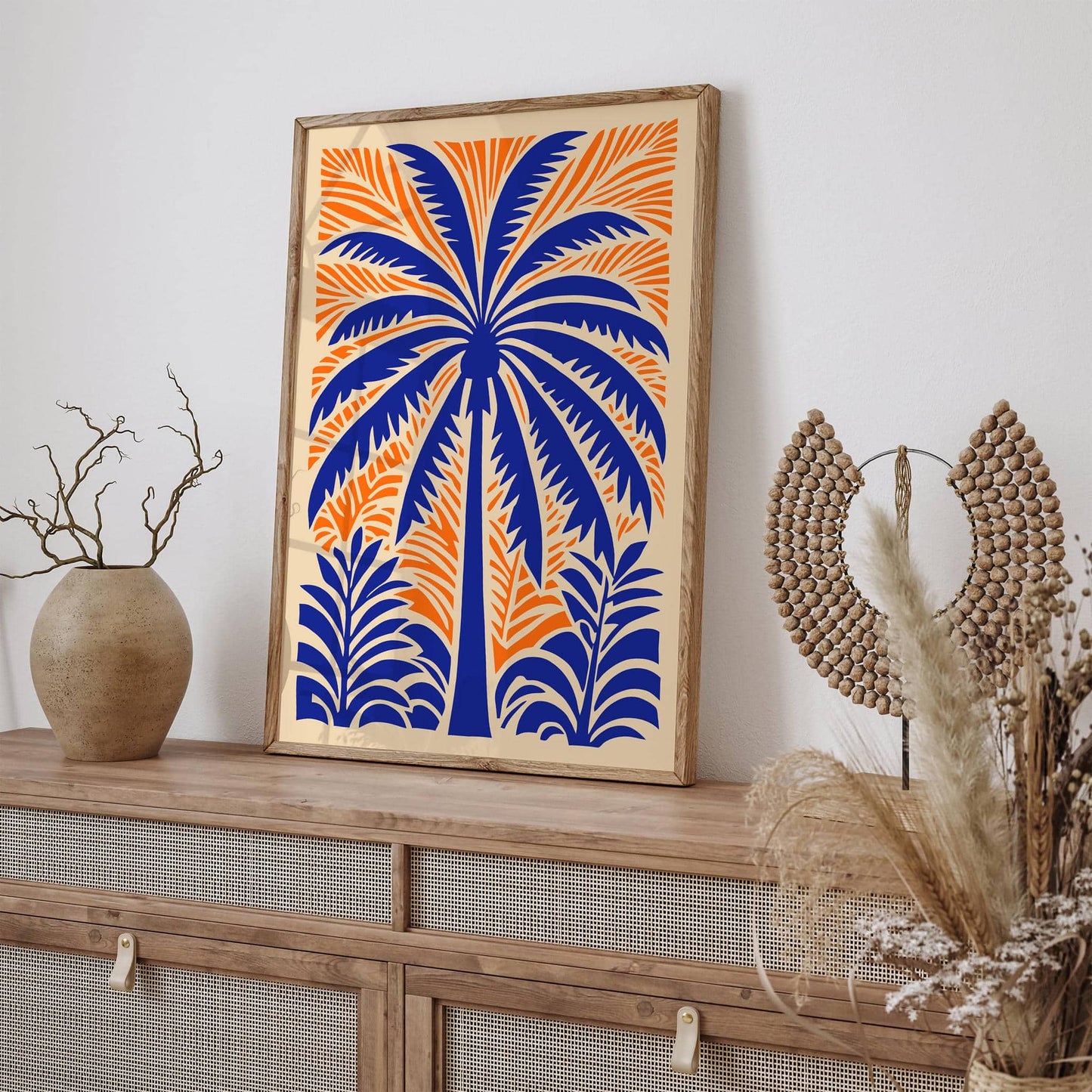 Eclectic Big Blue Palm Tree Art Print