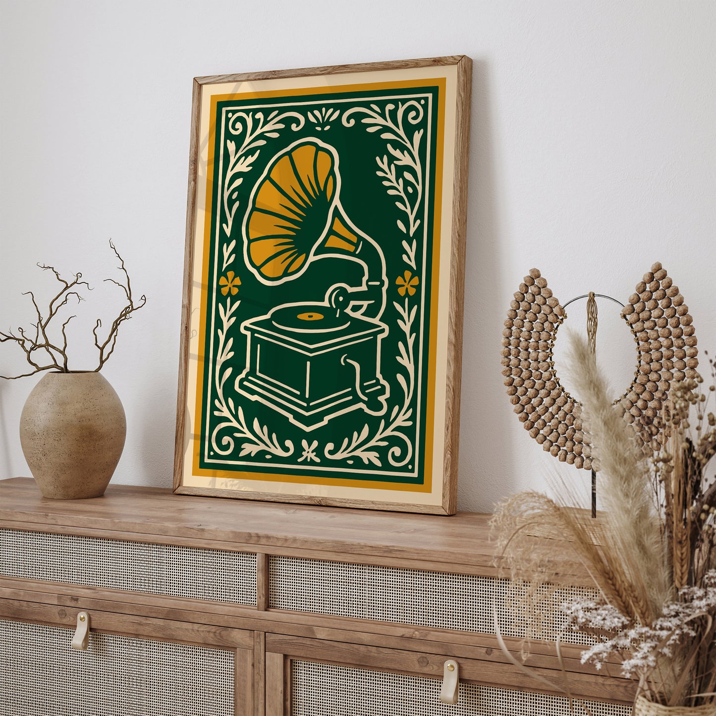 Vintage Gramophone Wall Art Print