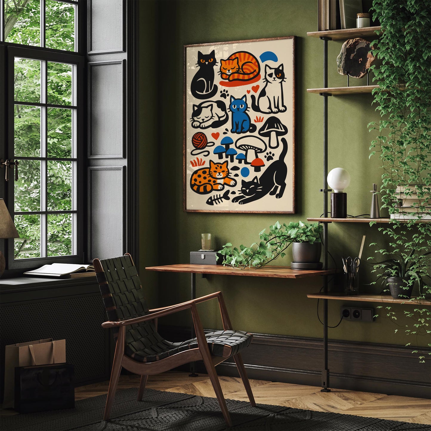 Funny Cat Wall Art Print