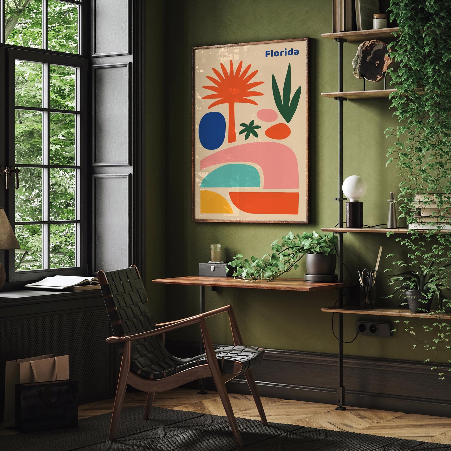 Florida Travel Poster - Mid Century Modern Wall Art
