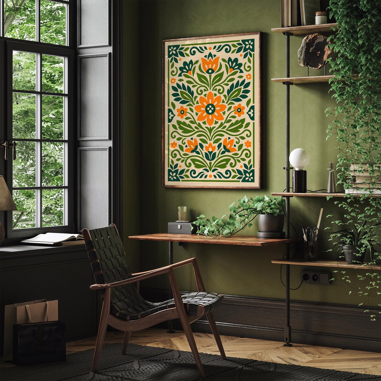 Green Floral Wall Art – Botanical Print