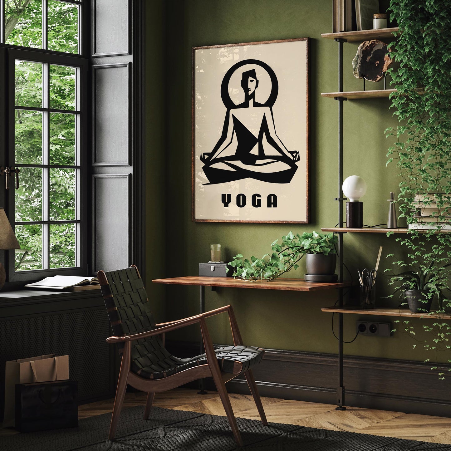 Yoga Minimalist Poster - Bauhaus Style Gym Studio Wall Decor