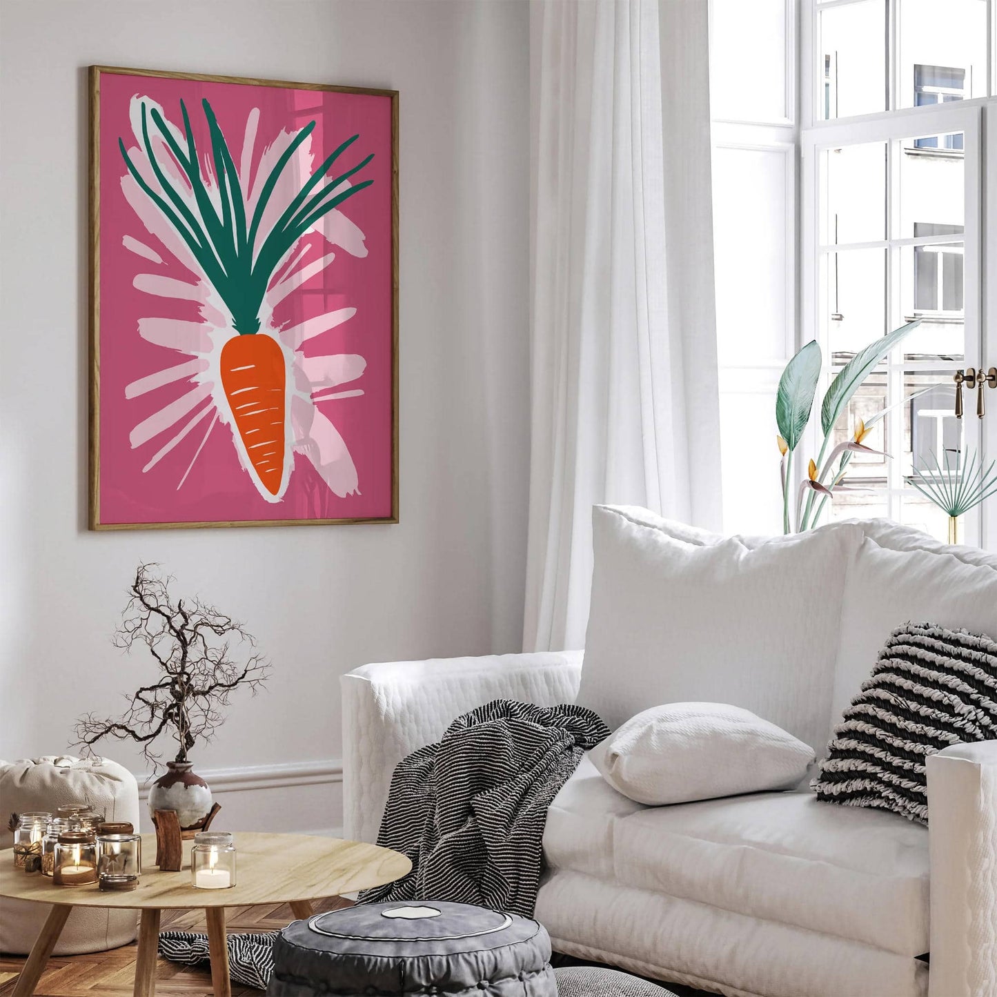 Pink Pop Art Carrot Poster - HypeSheriff