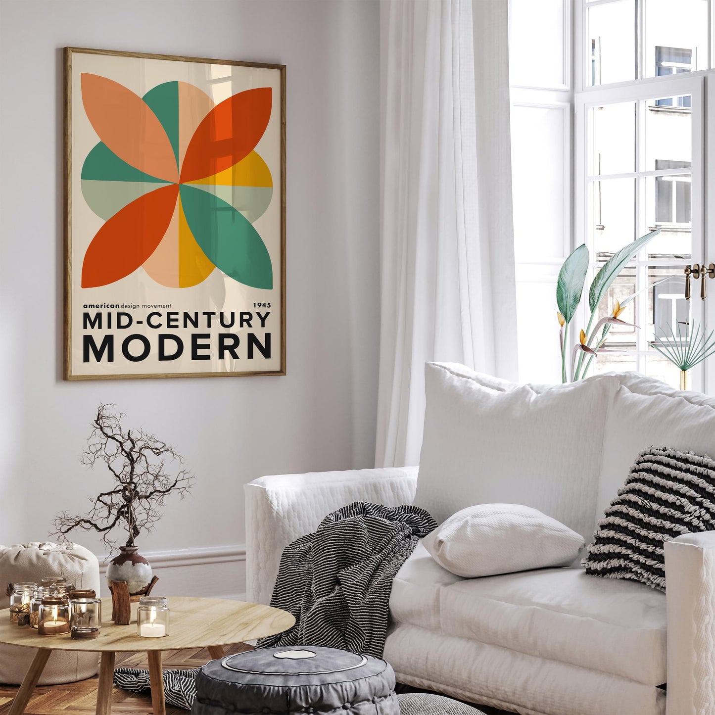 Mid Century Modern Abstract Art Print – American MCM Design Poster