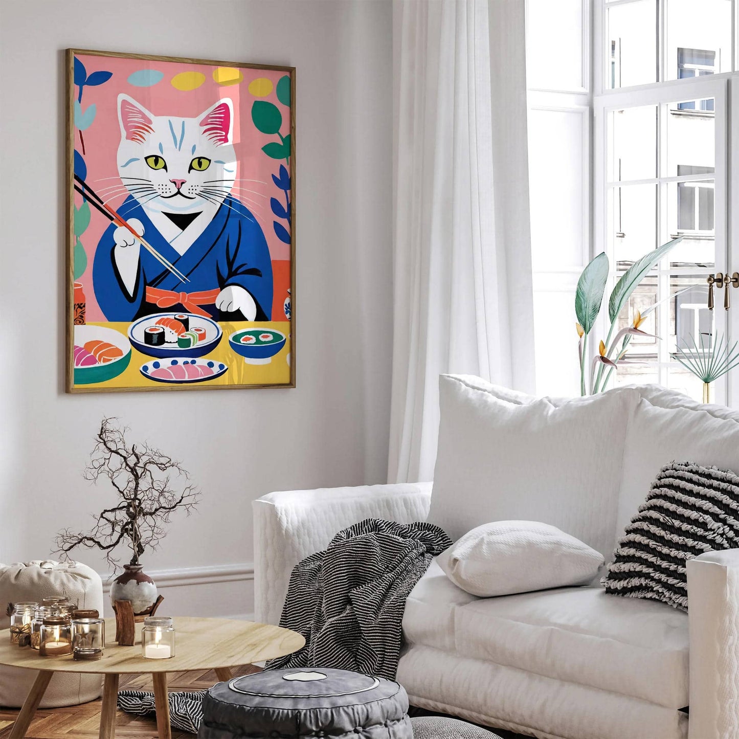 Cat Sushi Master Art Print 2024 - HypeSheriff