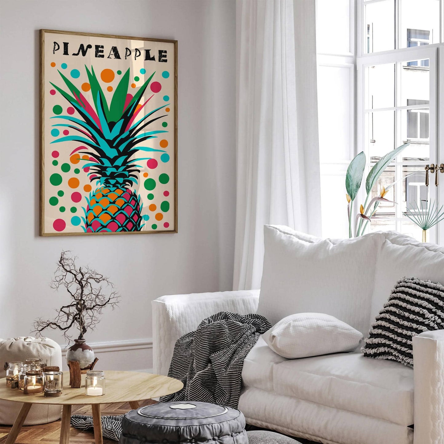 Disco Pineapple Happy Kitchen Art Print - HypeSheriff