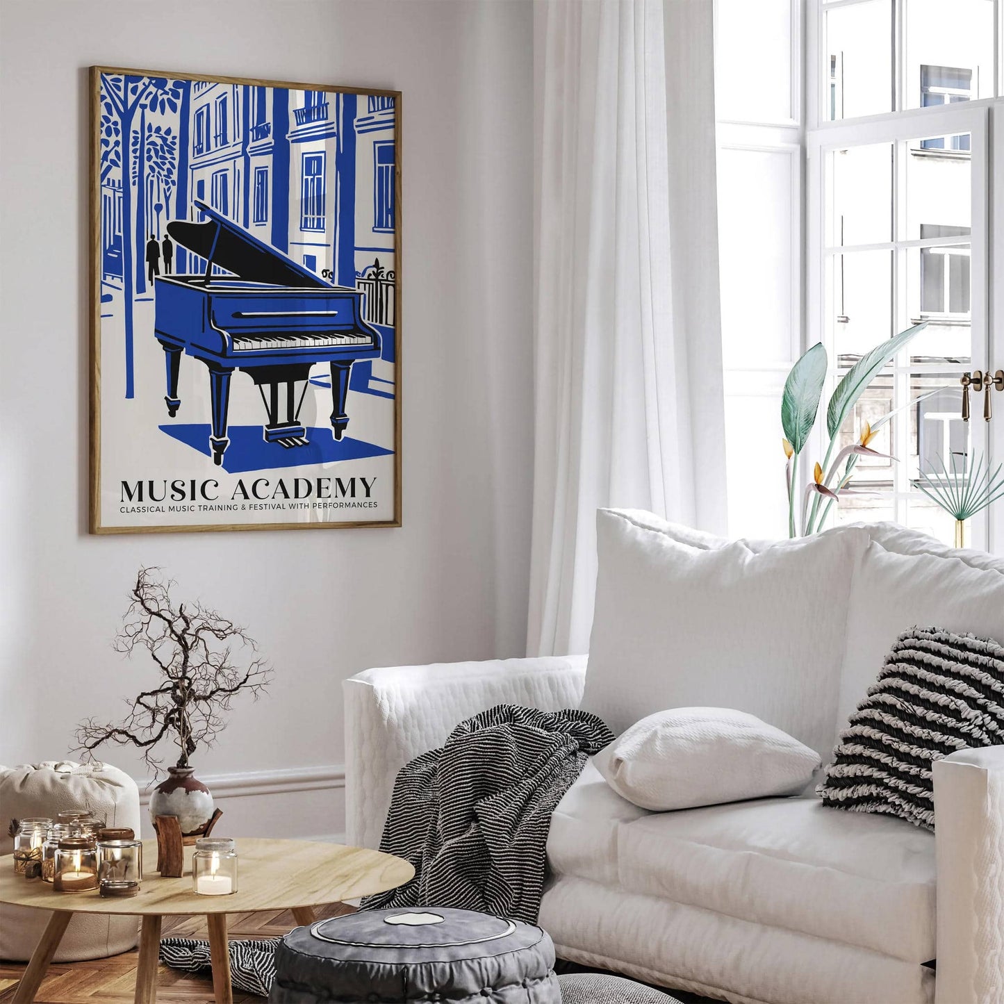 Music Academy Wall Print – Blue Piano Art
