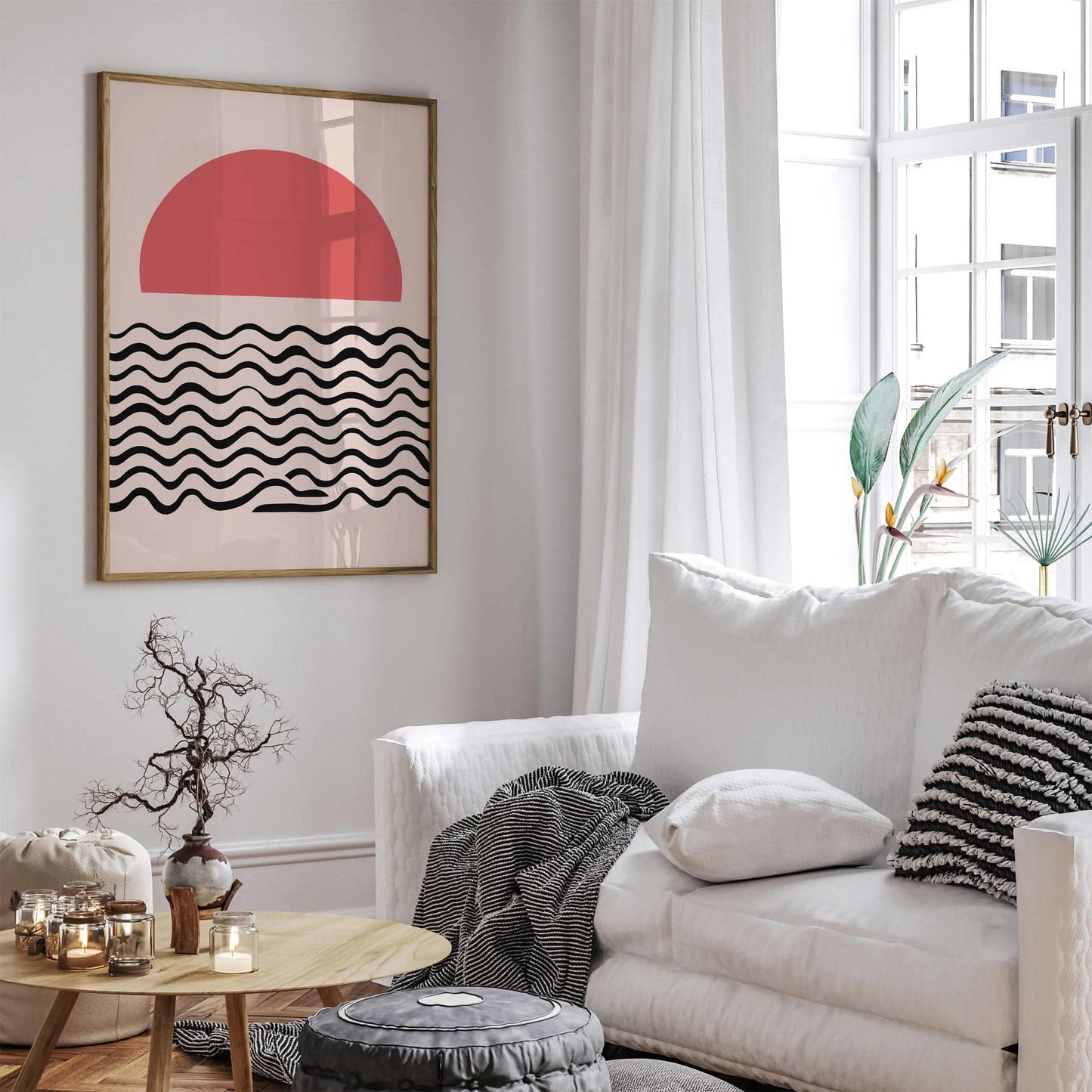 Pink Soft Sun Art Print - HypeSheriff