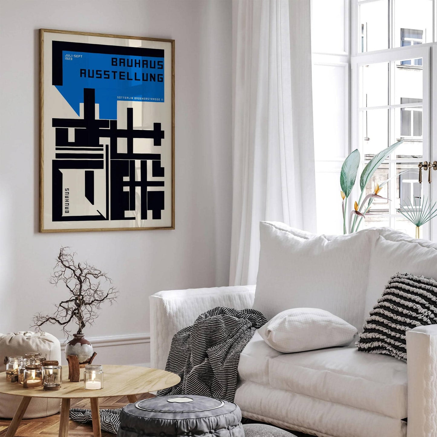 Bauhaus Ausstellung Blue Modern Art Print - HypeSheriff