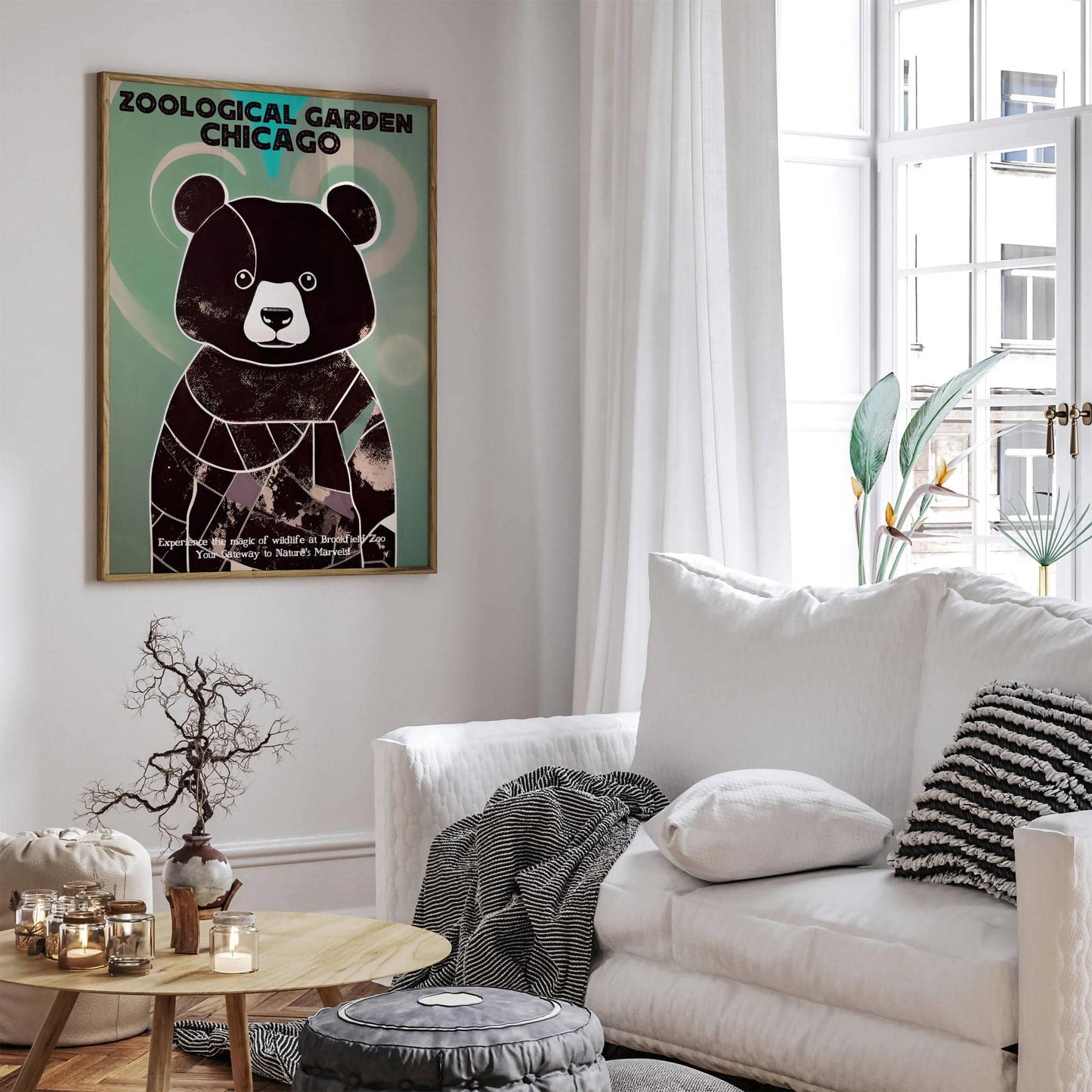 Chicago Zoo Garden Vintage Bear Poster - HypeSheriff