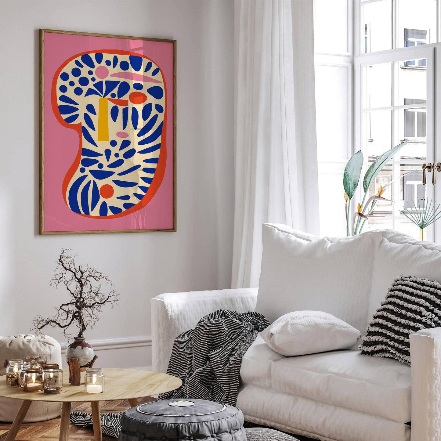 Mid Century Pink Abstract Poster 2024 - HypeSheriff