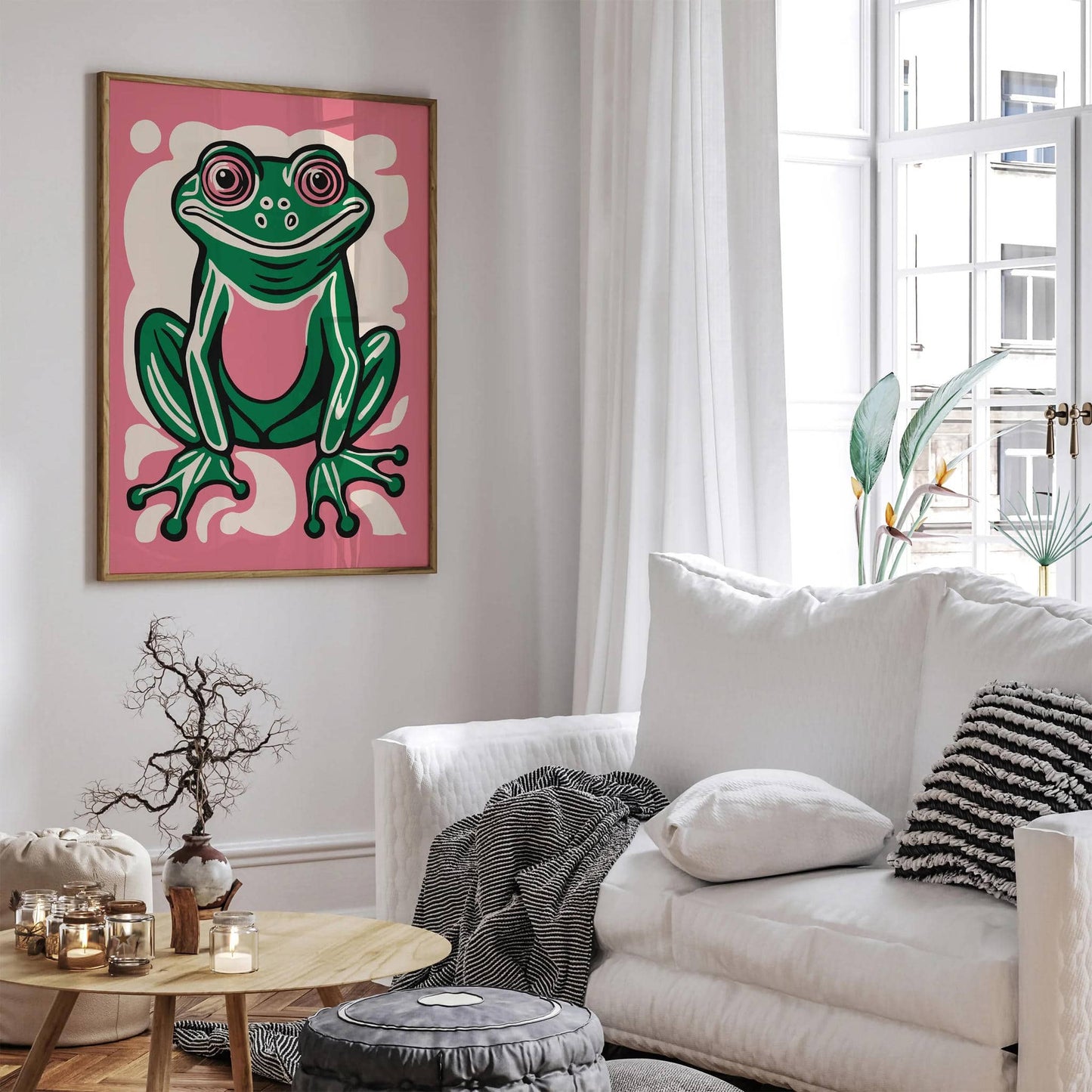 Funny Cute Pink Frog 2024 Poster - HypeSheriff