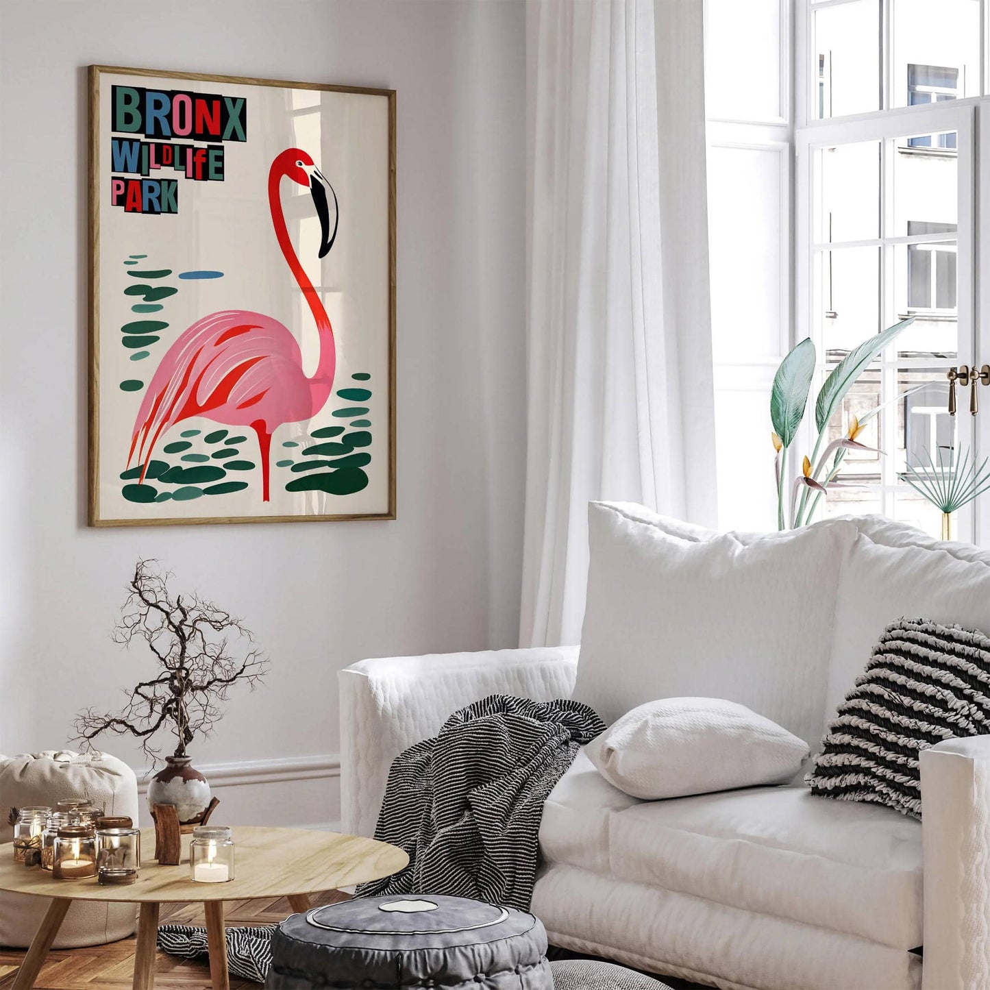 Bronx Wildlife Park Flamingo Poster - HypeSheriff
