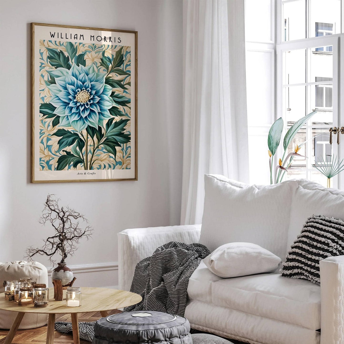 Art Nouveau William Morris Blue Art Print - HypeSheriff